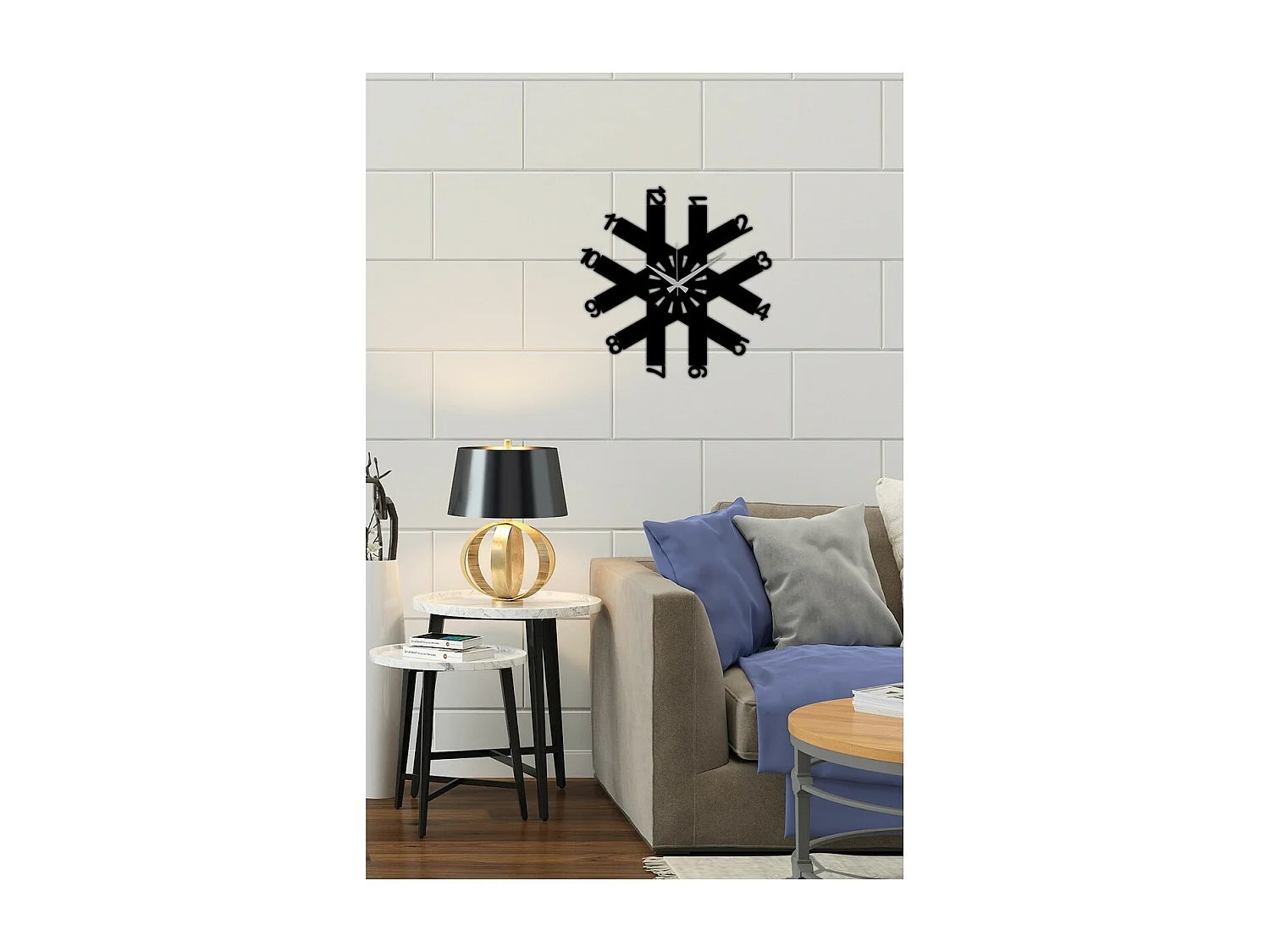 Zegar ścienny Geometryczny 26, Czarny, 50x0,15x50 cm, EPIKASA