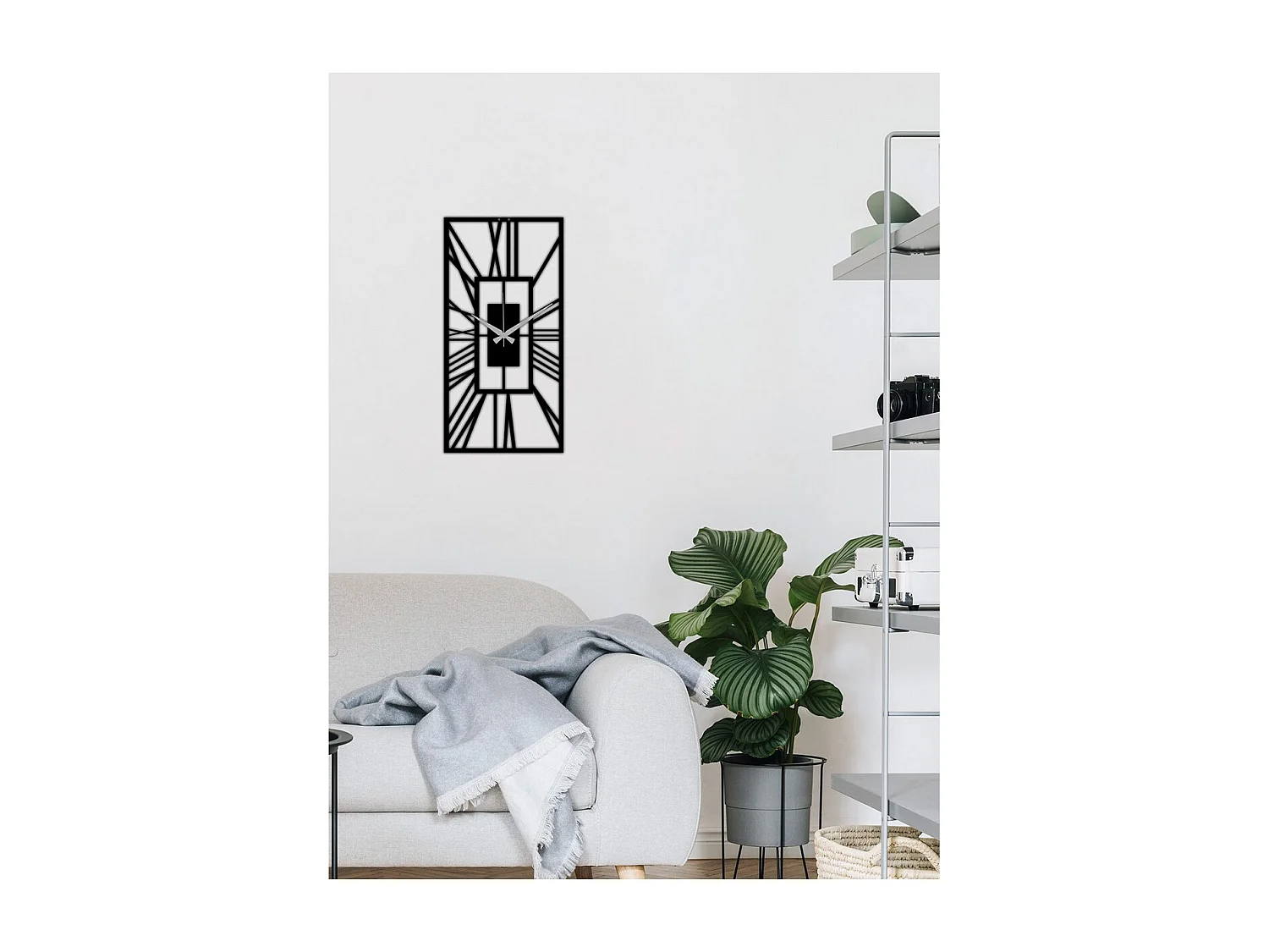 Zegar ścienny Liczby 13, Czarny, 30x0,15x60 cm, EPIKASA