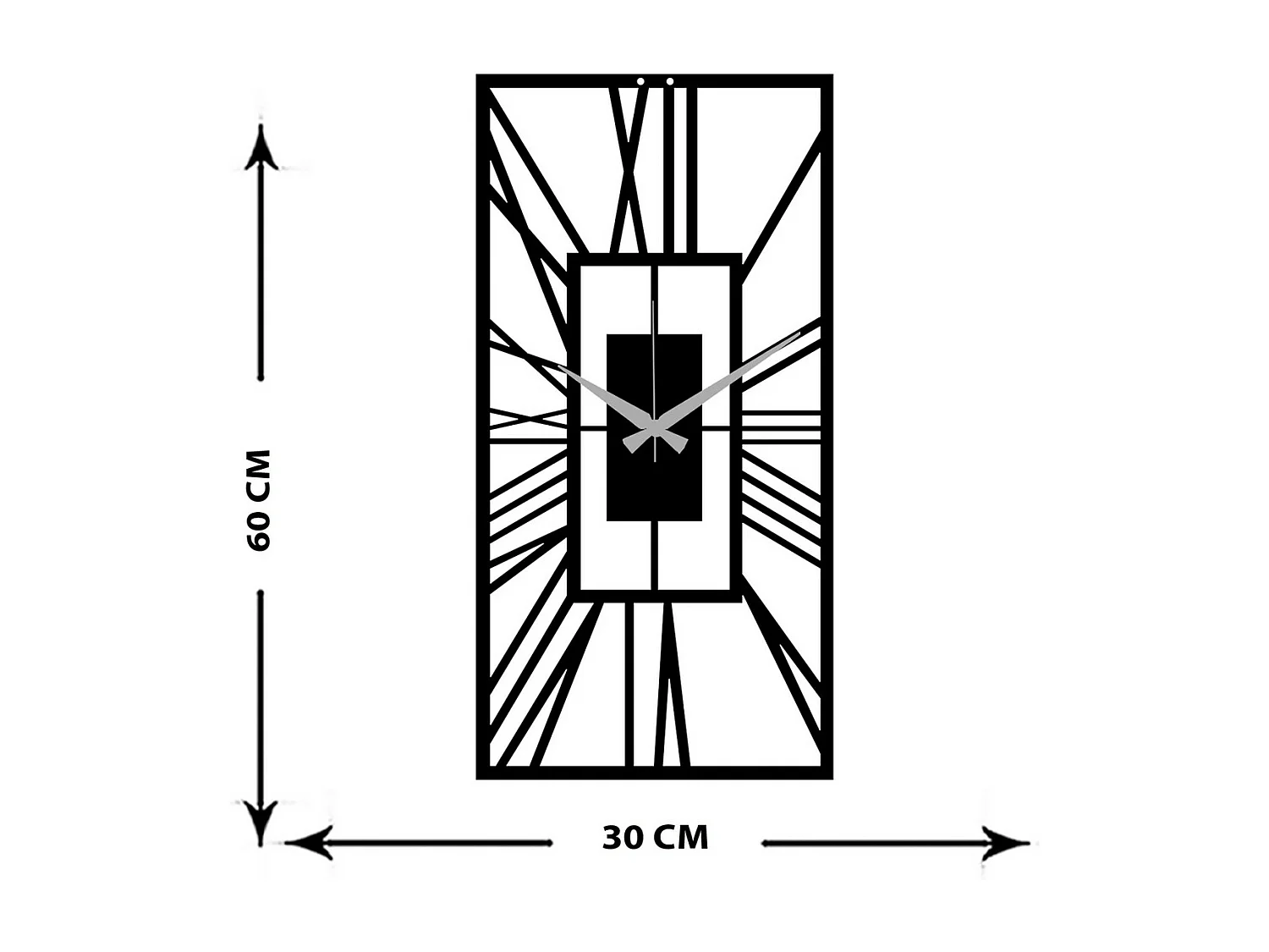 Zegar ścienny Liczby 13, Czarny, 30x0,15x60 cm, EPIKASA