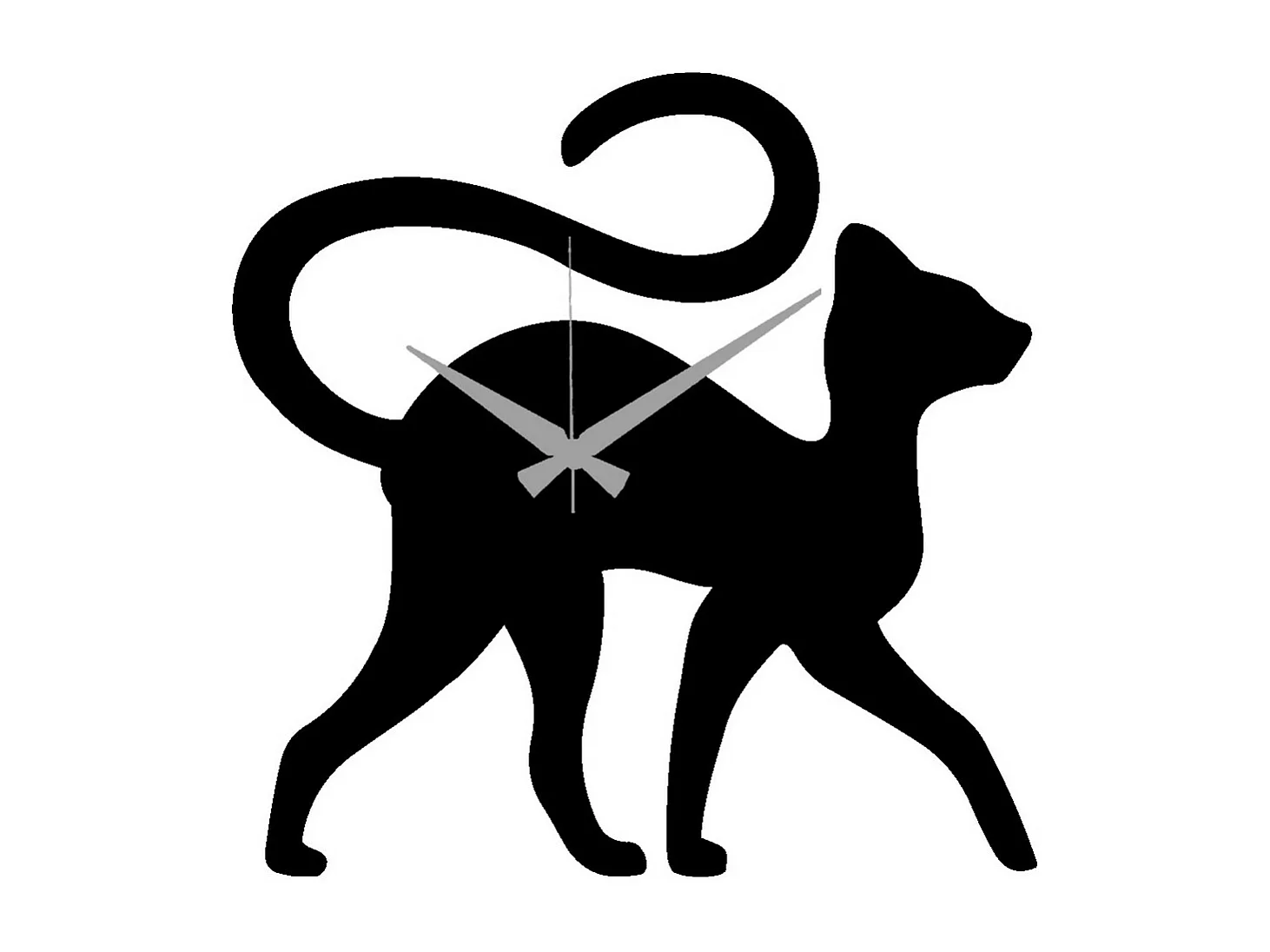 Horloge Murale Chat 4, Noir, 30x0,15x30 cm, EPIKASA