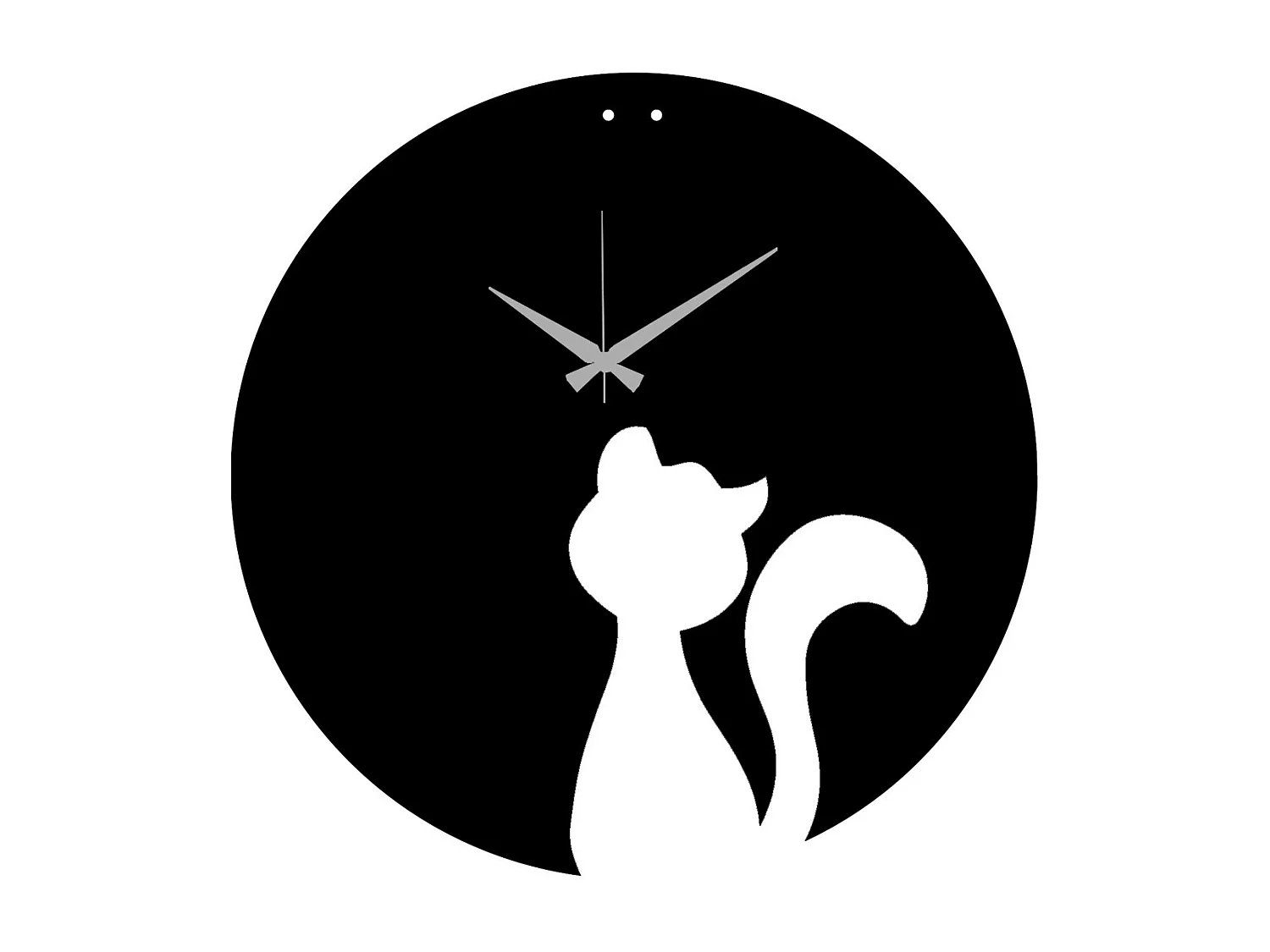 Horloge Murale Chat 1, Noir, 42x0,15x42 cm, EPIKASA