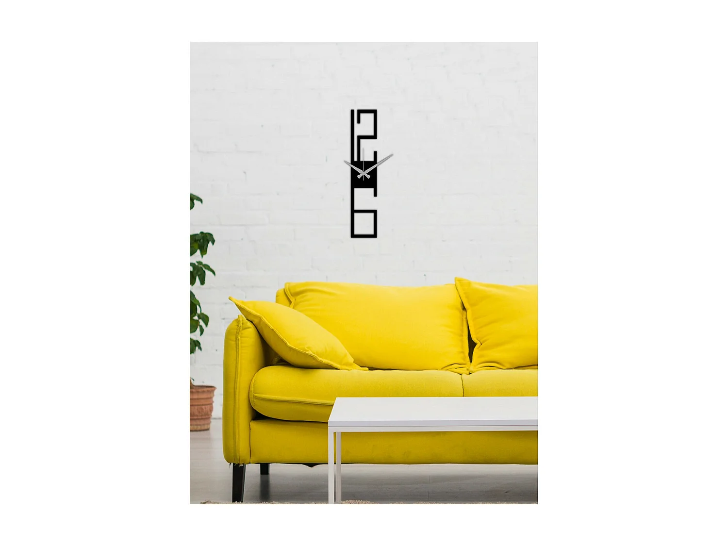 Horloge Murale Nombres 4, Noir, 10x0,15x50 cm, EPIKASA