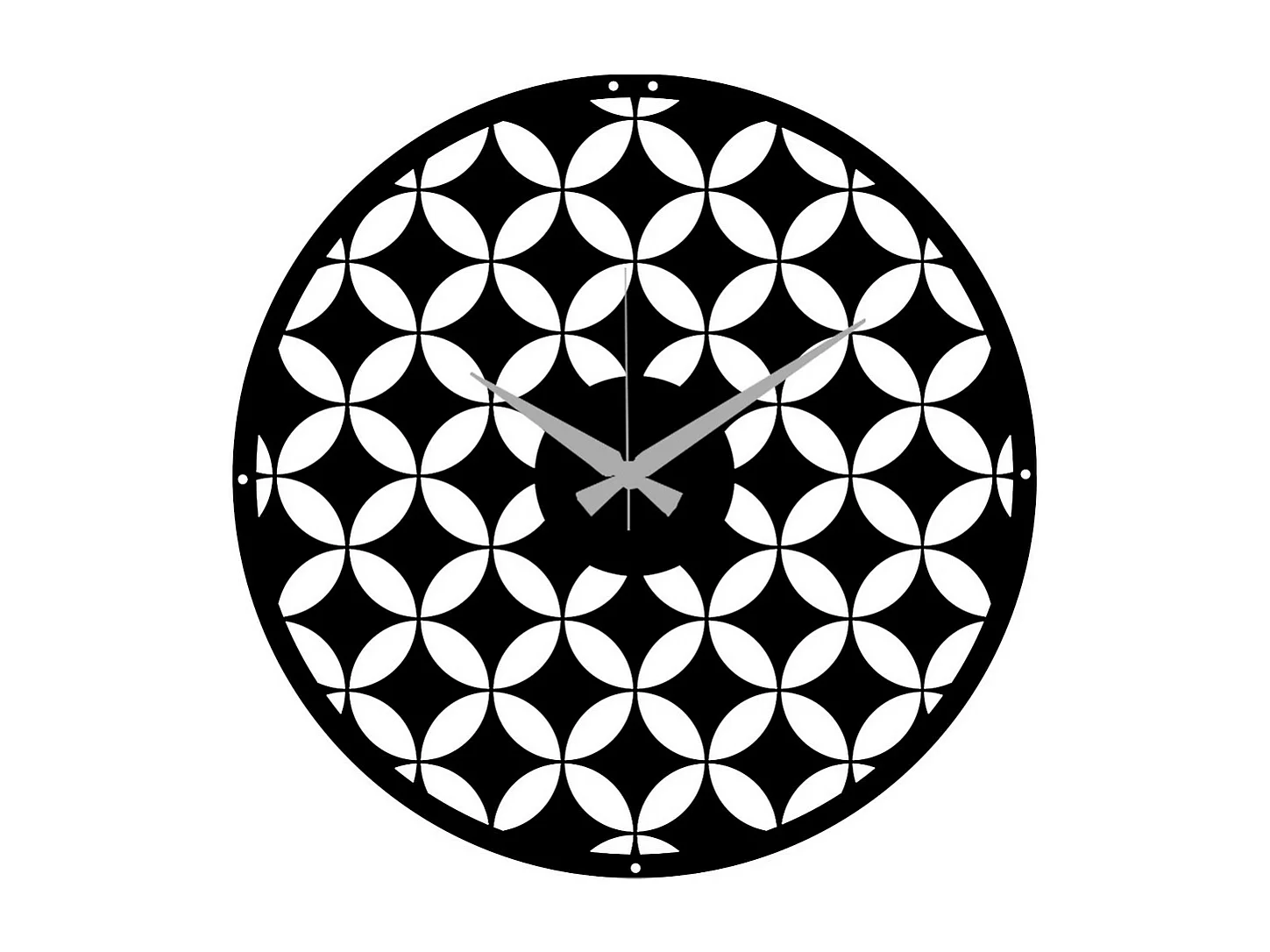 Horloge Murale Géométrique 70, Noir, 51x0,15x51 cm, EPIKASA