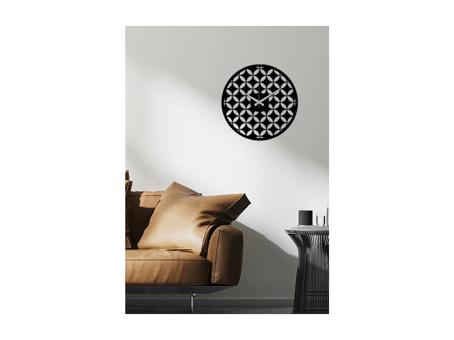 Horloge Murale Géométrique 70, Noir, 51x0,15x51 cm, EPIKASA