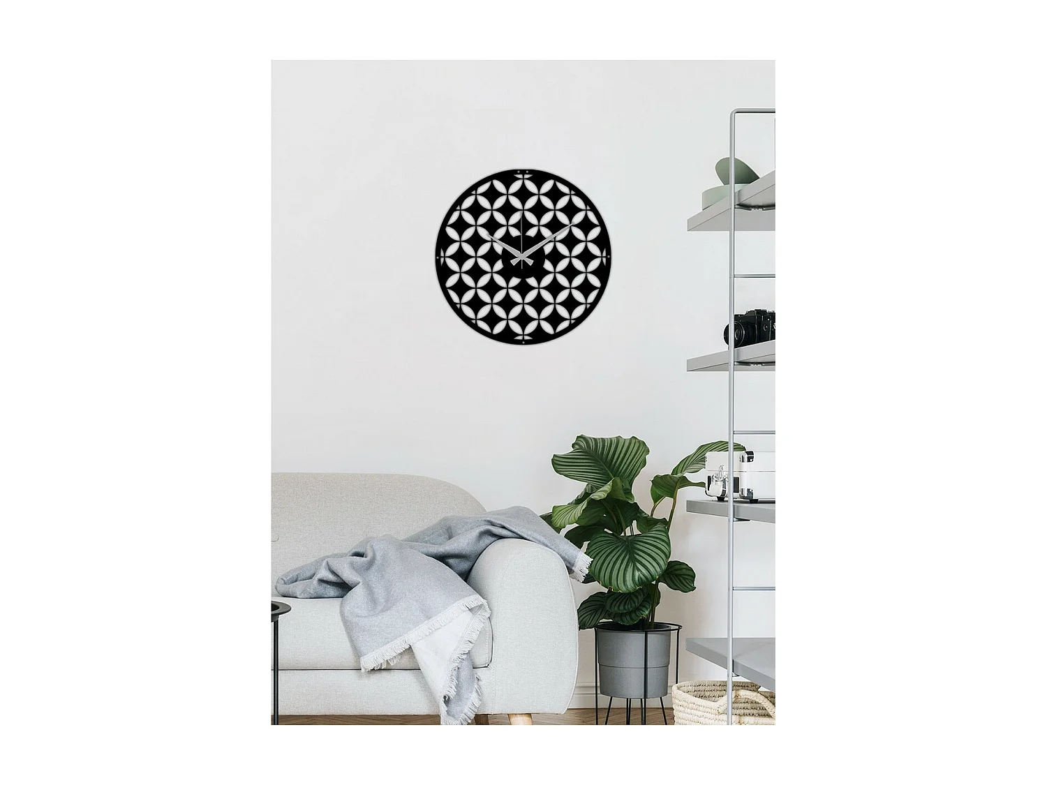 Horloge Murale Géométrique 70, Noir, 51x0,15x51 cm, EPIKASA