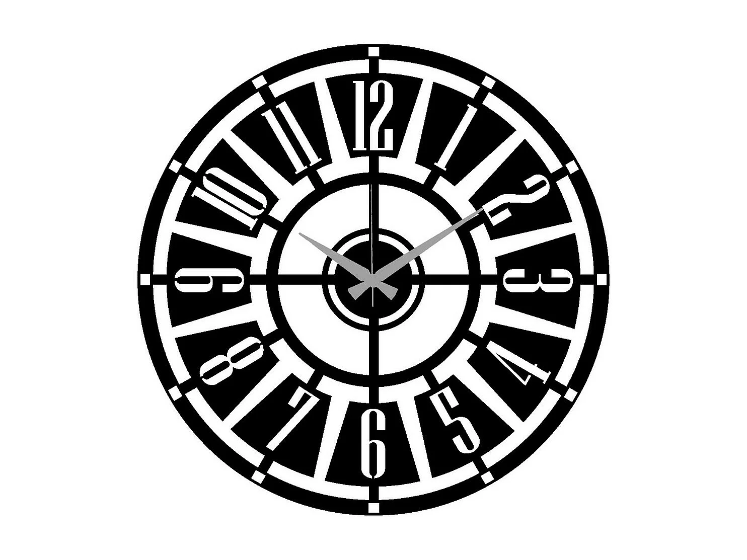 Horloge Murale Nombres 22, Noir, 50x0,15x50 cm, EPIKASA