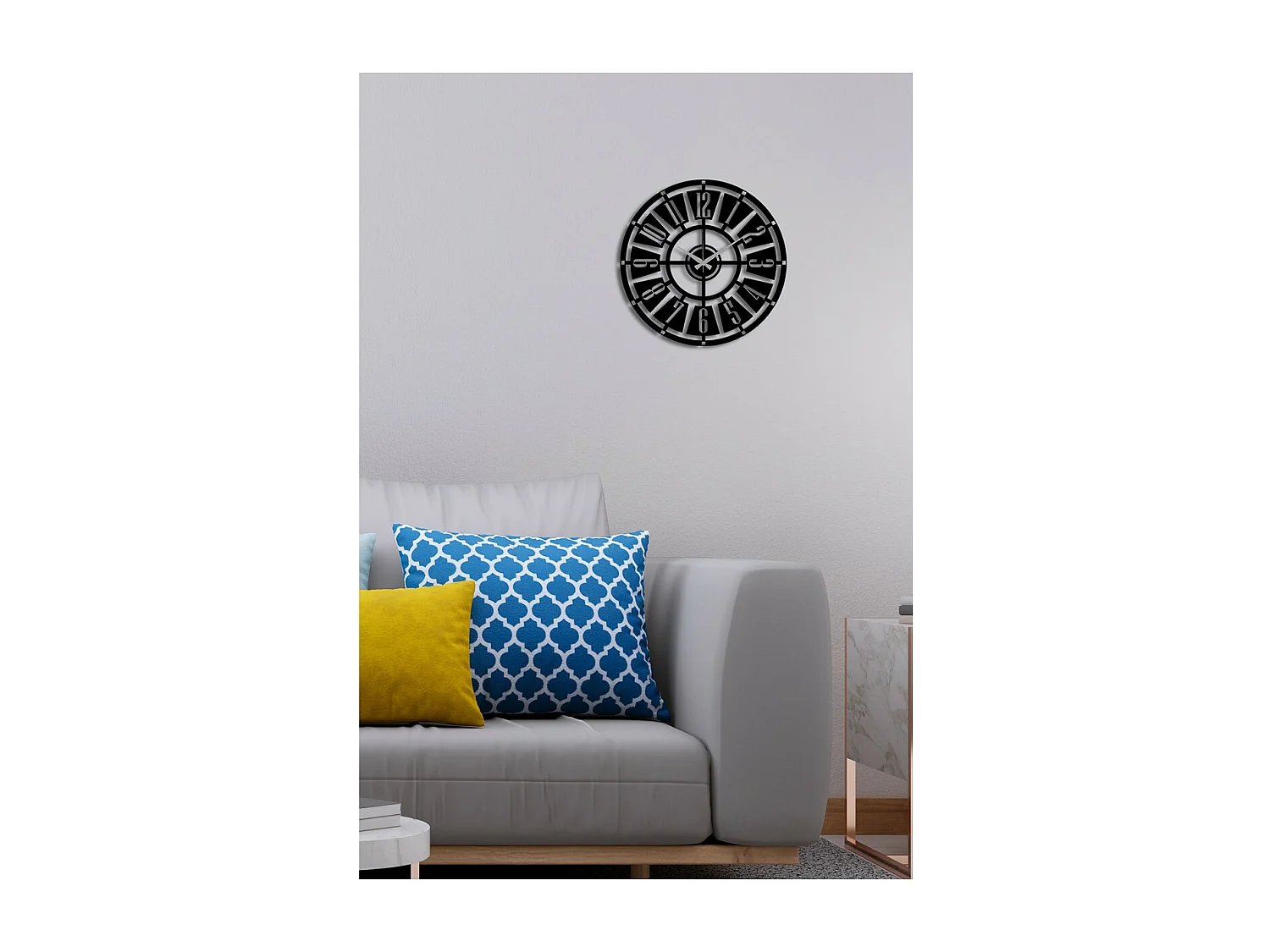 Horloge Murale Nombres 22, Noir, 50x0,15x50 cm, EPIKASA