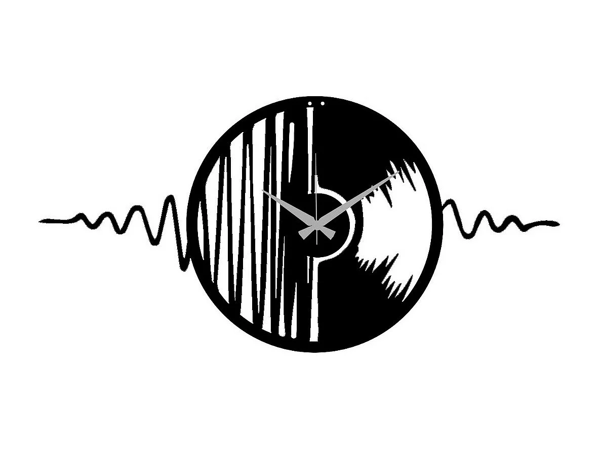 Zegar ścienny Muzyka mówi 1, Czarny, 101x0,15x50 cm, EPIKASA