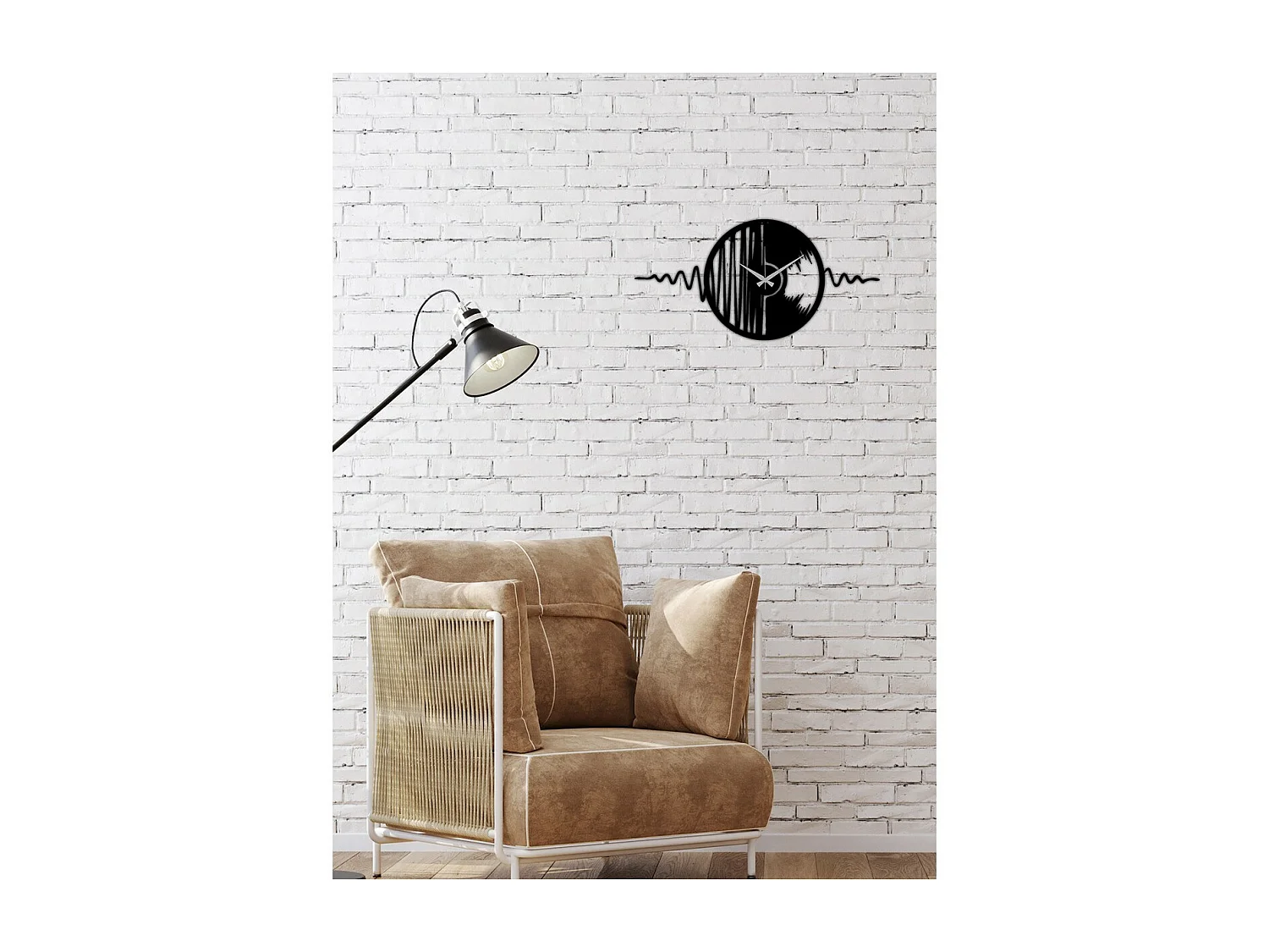 Zegar ścienny Muzyka mówi 1, Czarny, 101x0,15x50 cm, EPIKASA