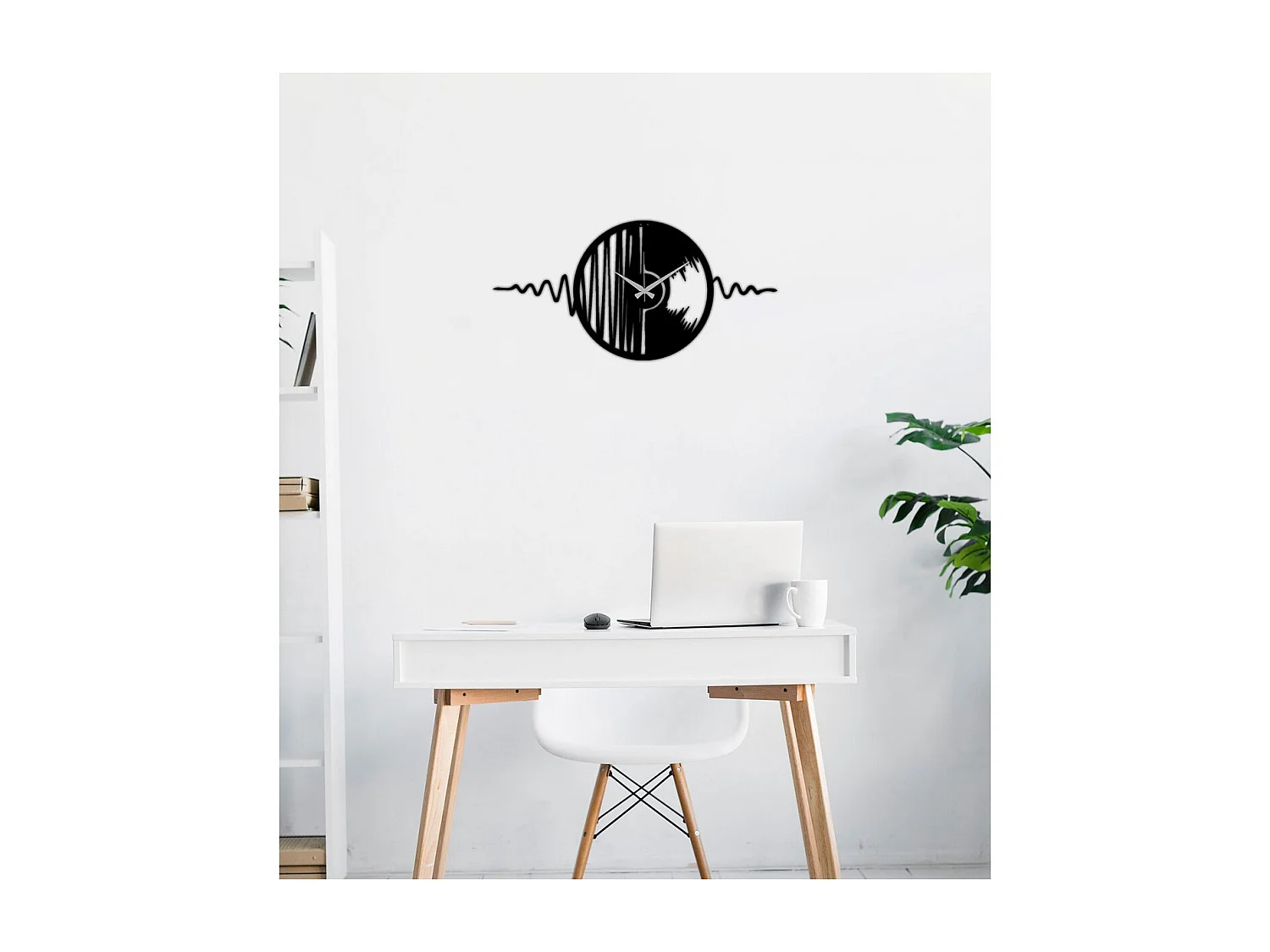 Zegar ścienny Muzyka mówi 1, Czarny, 101x0,15x50 cm, EPIKASA