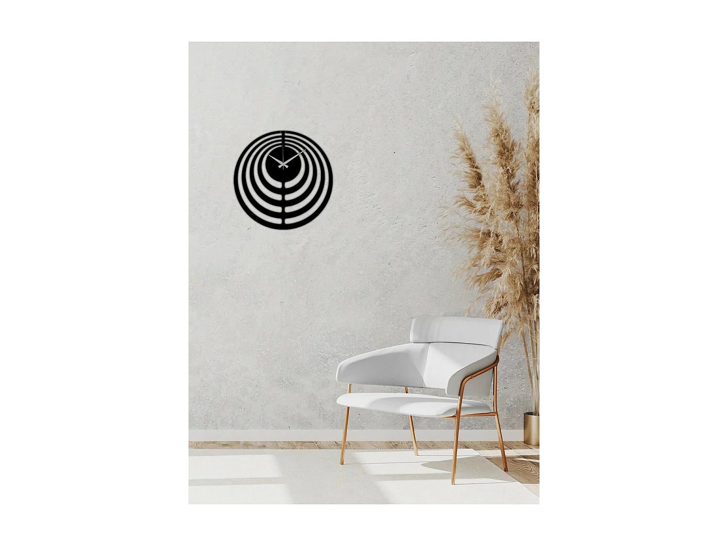 Horloge Murale Géométrique 33, Noir, 50x0,15x50 cm, EPIKASA