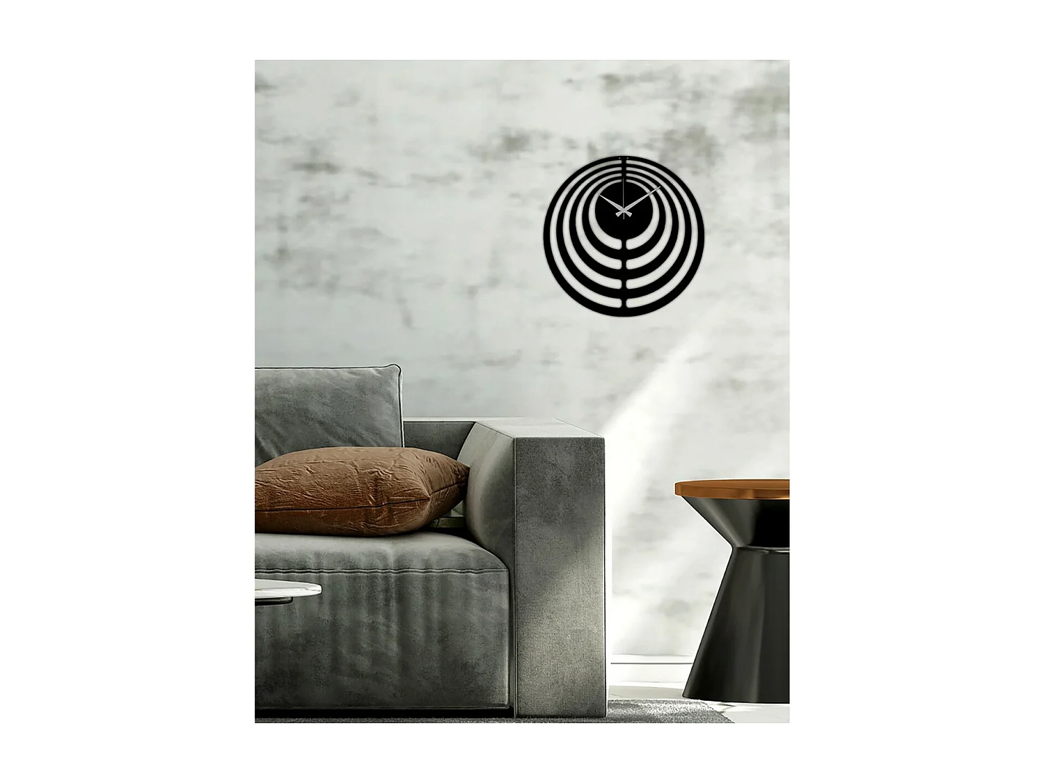 Horloge Murale Géométrique 33, Noir, 50x0,15x50 cm, EPIKASA