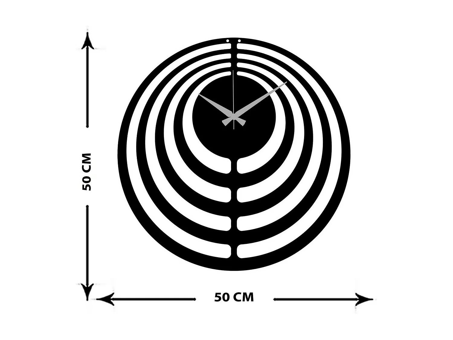 Horloge Murale Géométrique 33, Noir, 50x0,15x50 cm, EPIKASA