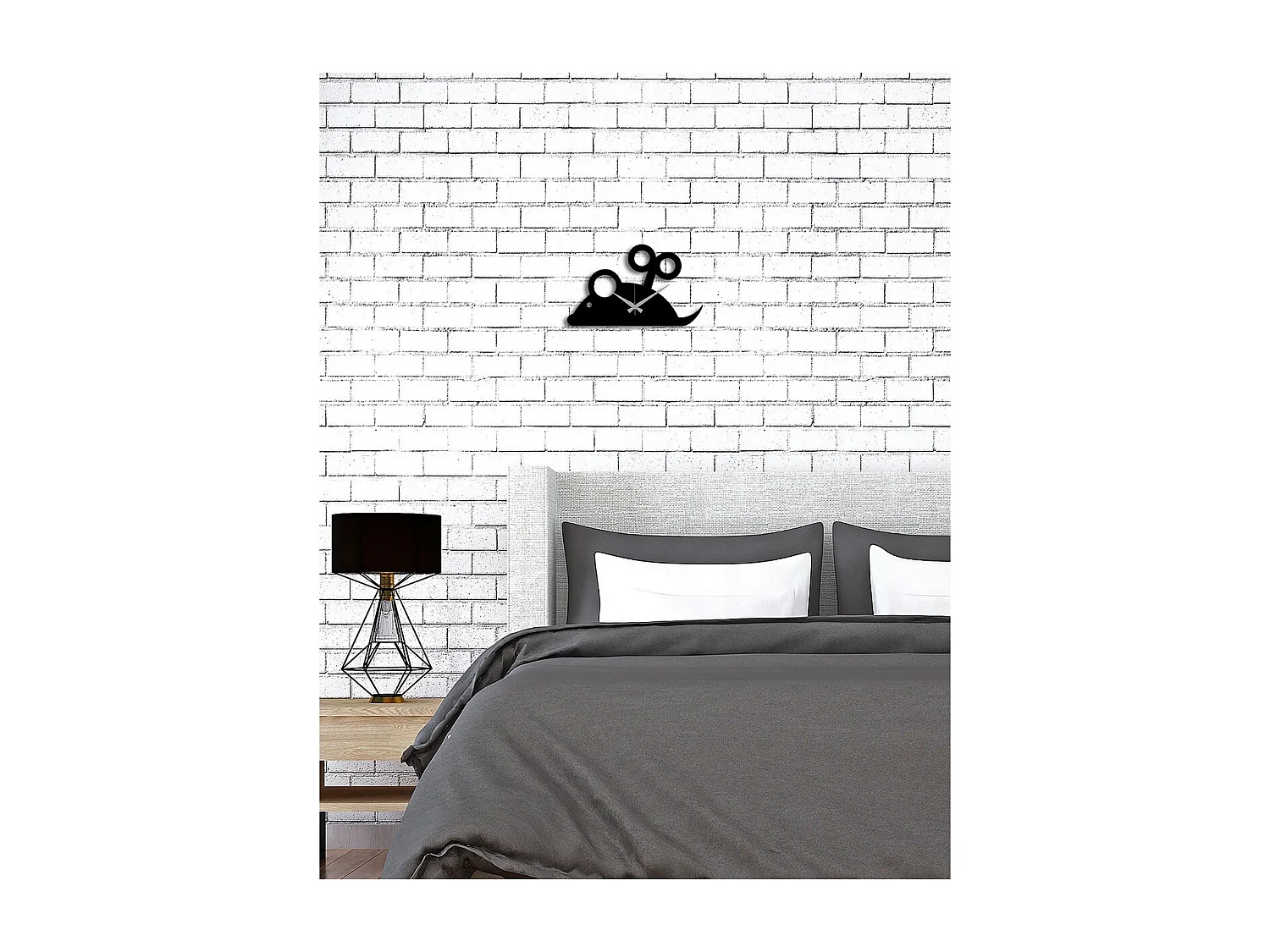 Horloge Murale Souris, Noir, 33x0,15x20 cm, EPIKASA