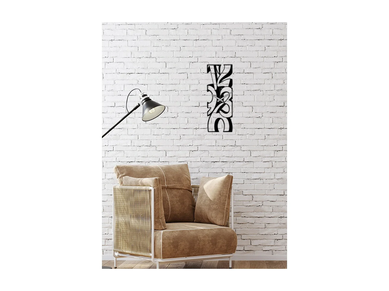 Relógio de Parede Números 11, Preto, 23x0,15x60 cm, EPIKASA