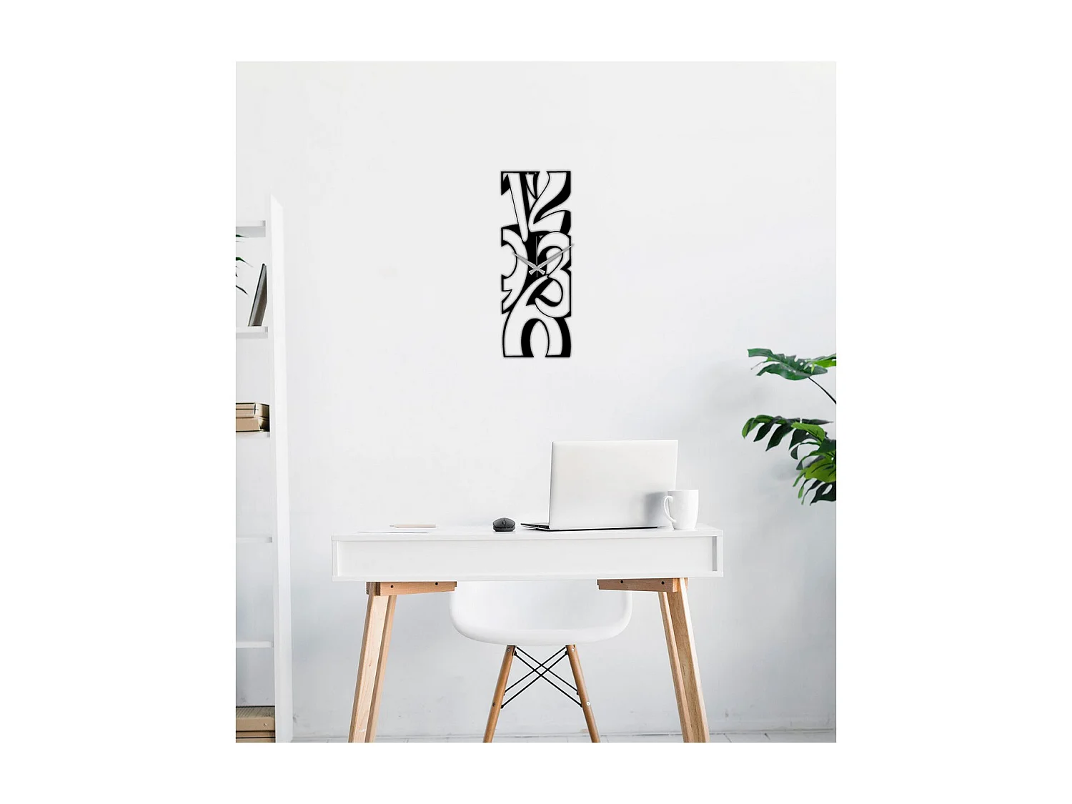 Relógio de Parede Números 11, Preto, 23x0,15x60 cm, EPIKASA