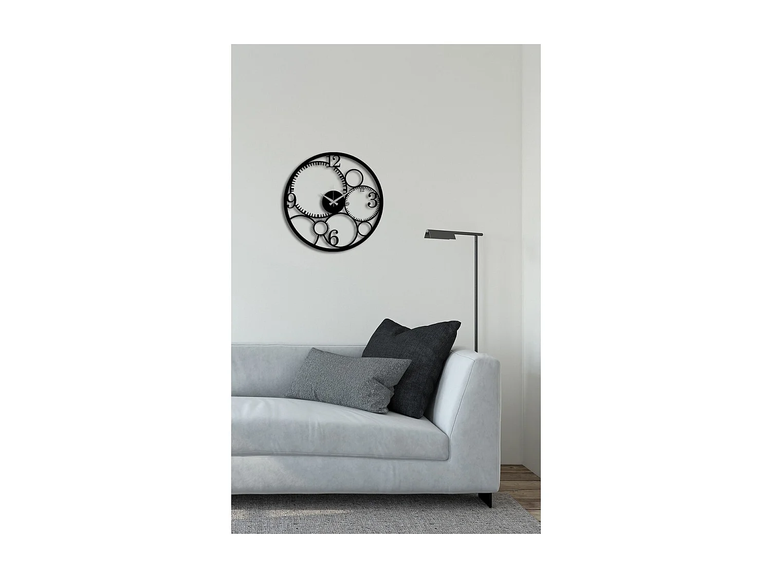 Relógio de Parede Rodas 11, Preto, 45x0,15x45 cm, EPIKASA