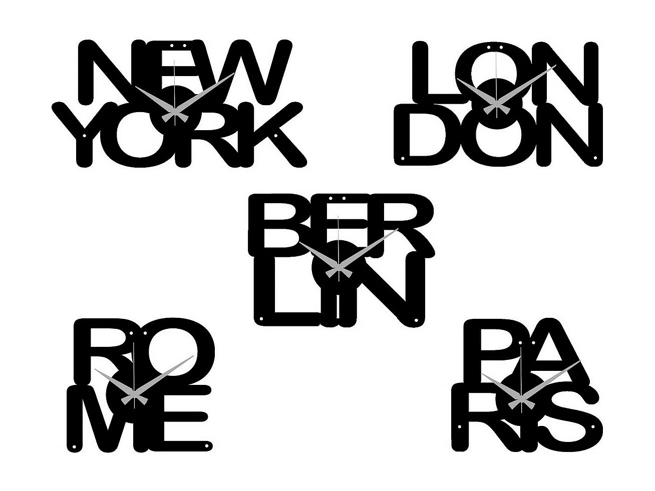 Relógio de Parede City, Preto, 182x0,15x25 cm, EPIKASA