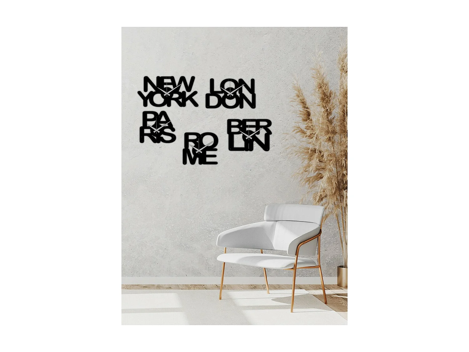 Relógio de Parede City, Preto, 182x0,15x25 cm, EPIKASA