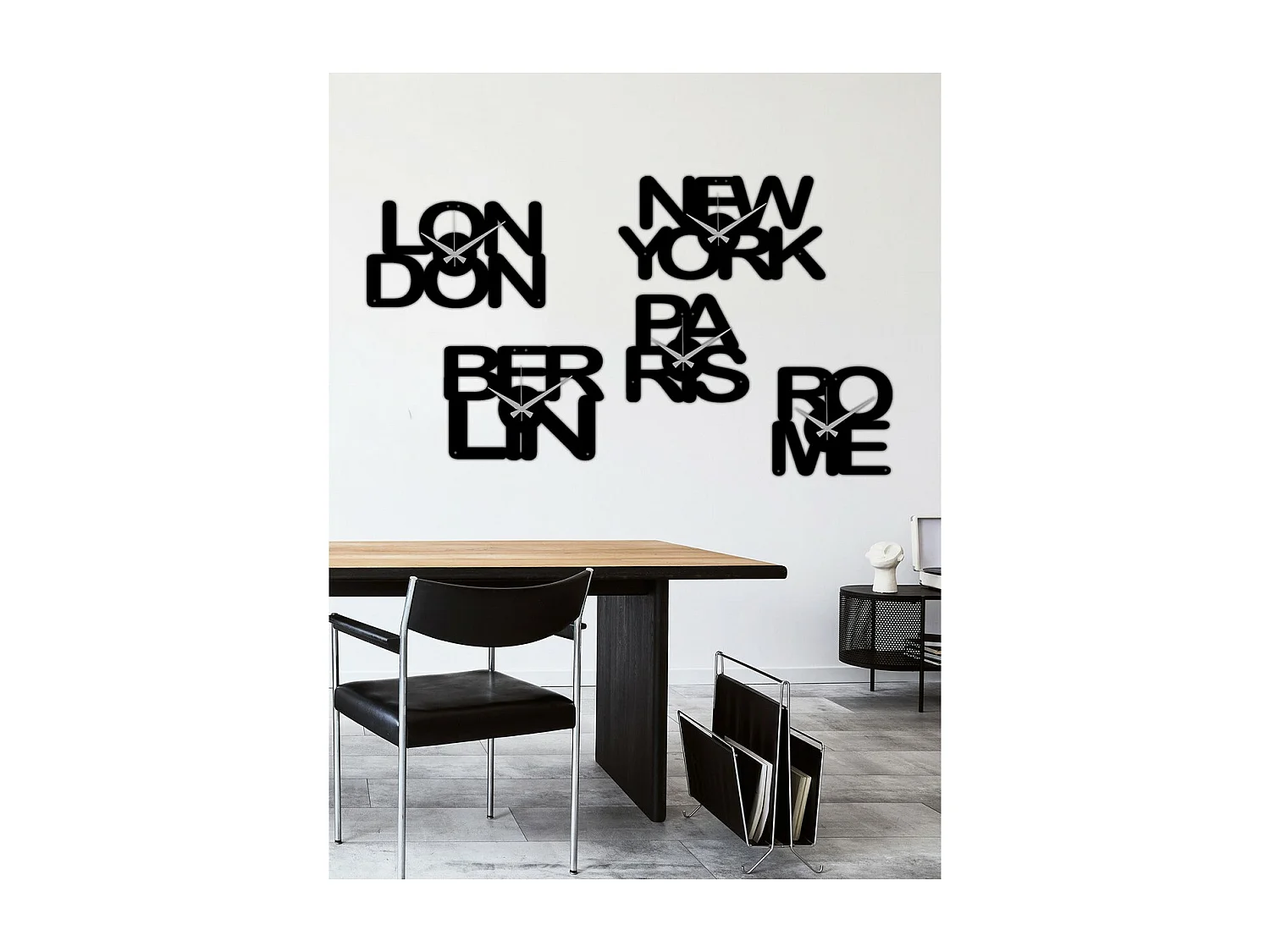 Relógio de Parede City, Preto, 182x0,15x25 cm, EPIKASA