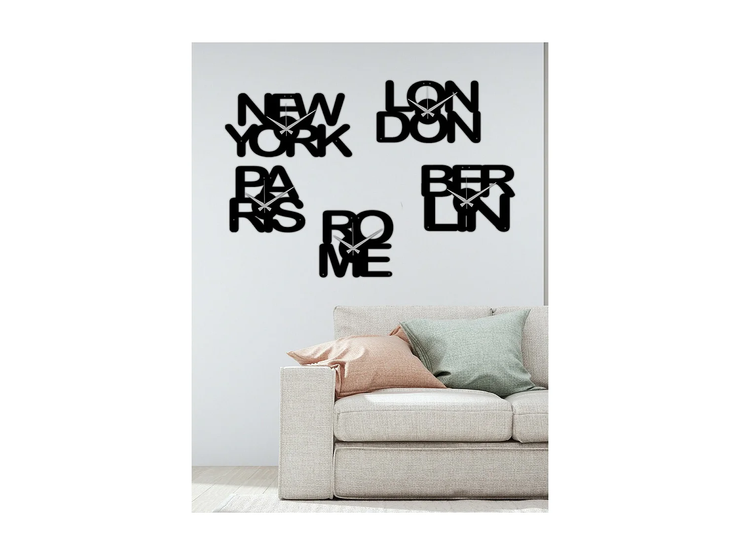 Relógio de Parede City, Preto, 182x0,15x25 cm, EPIKASA