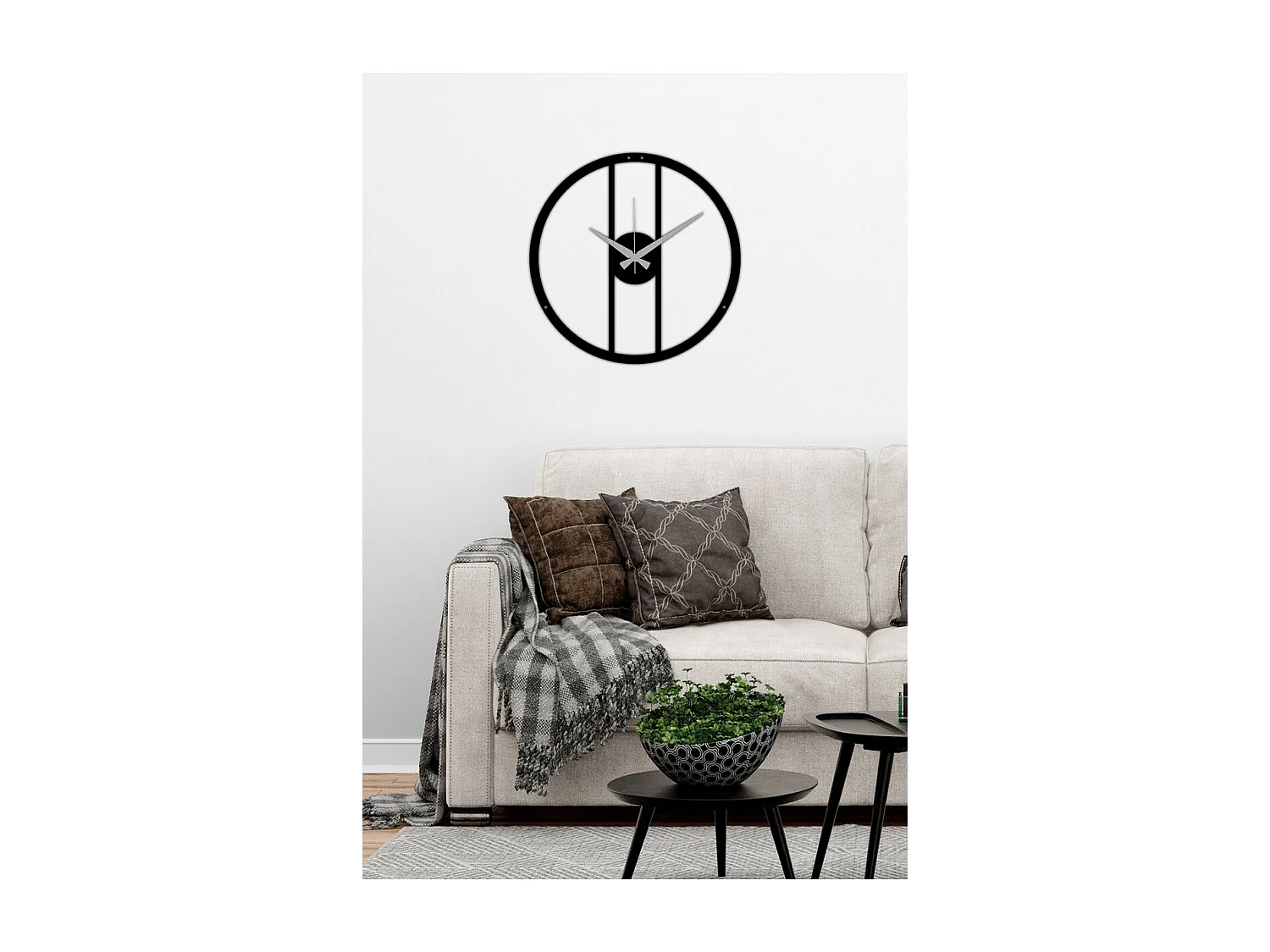 Horloge Murale Essentiel 1, Noir, 40x0,15x40 cm cm, EPIKASA