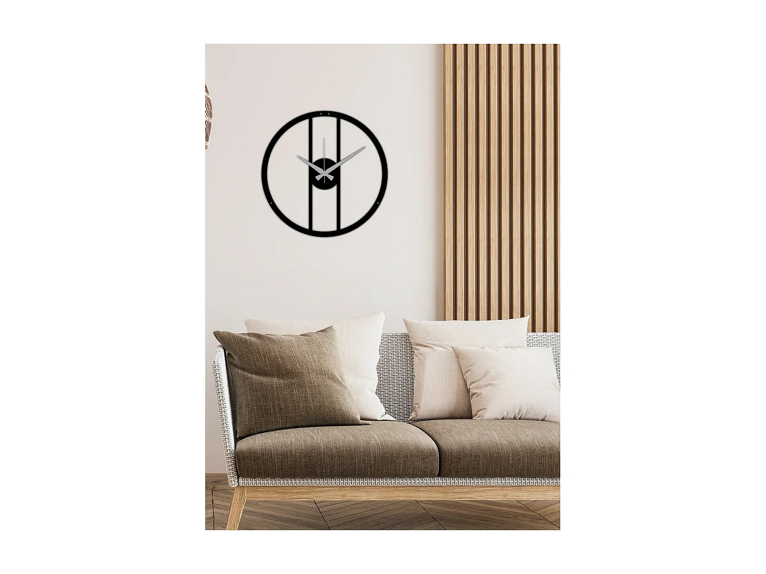 Horloge Murale Essentiel 1, Noir, 40x0,15x40 cm cm, EPIKASA