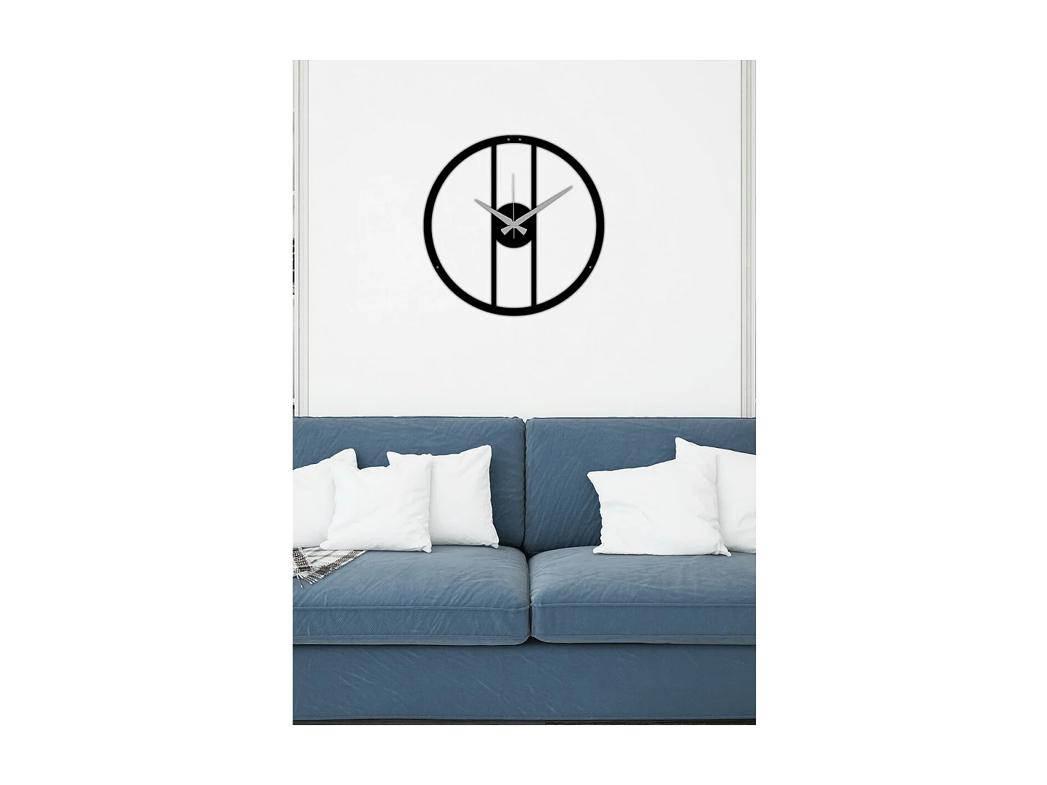 Horloge Murale Essentiel 1, Noir, 40x0,15x40 cm cm, EPIKASA