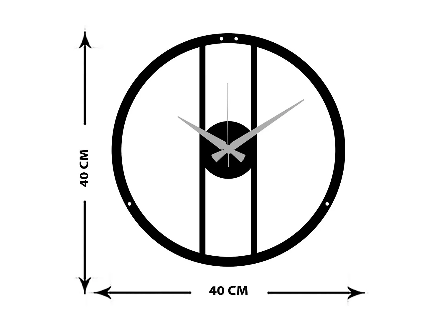 Horloge Murale Essentiel 1, Noir, 40x0,15x40 cm cm, EPIKASA
