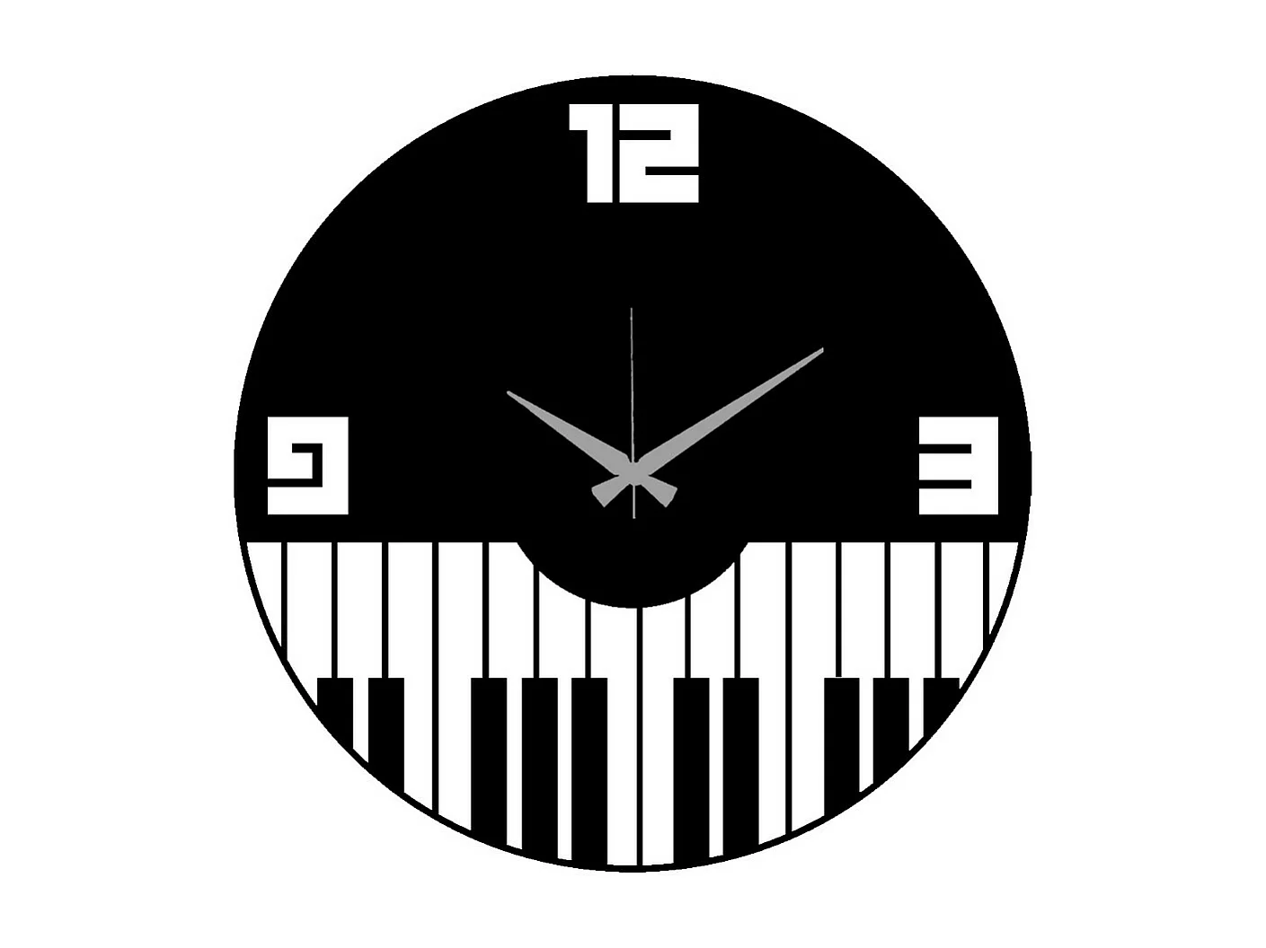 Relógio de Parede Pianoforte, Preto, 42x0,15x42 cm, EPIKASA