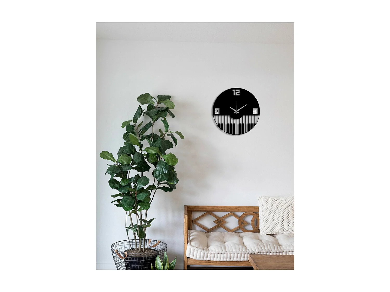 Relógio de Parede Pianoforte, Preto, 42x0,15x42 cm, EPIKASA