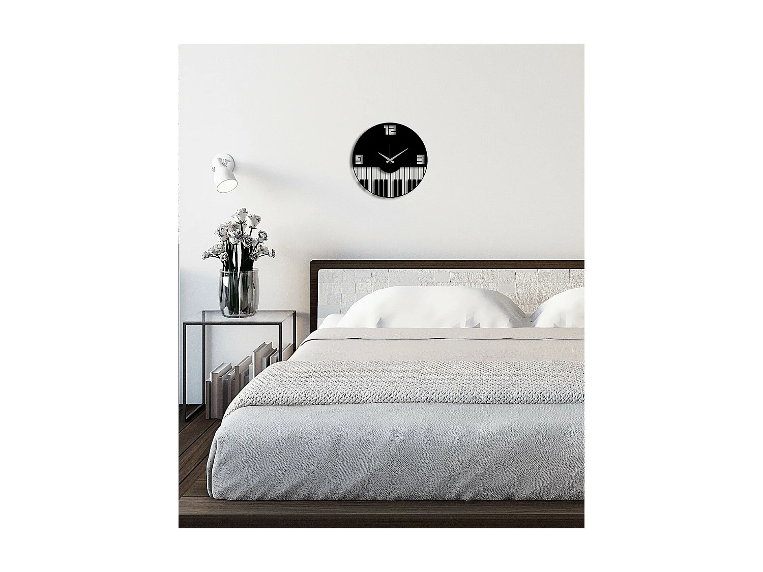 Relógio de Parede Pianoforte, Preto, 42x0,15x42 cm, EPIKASA