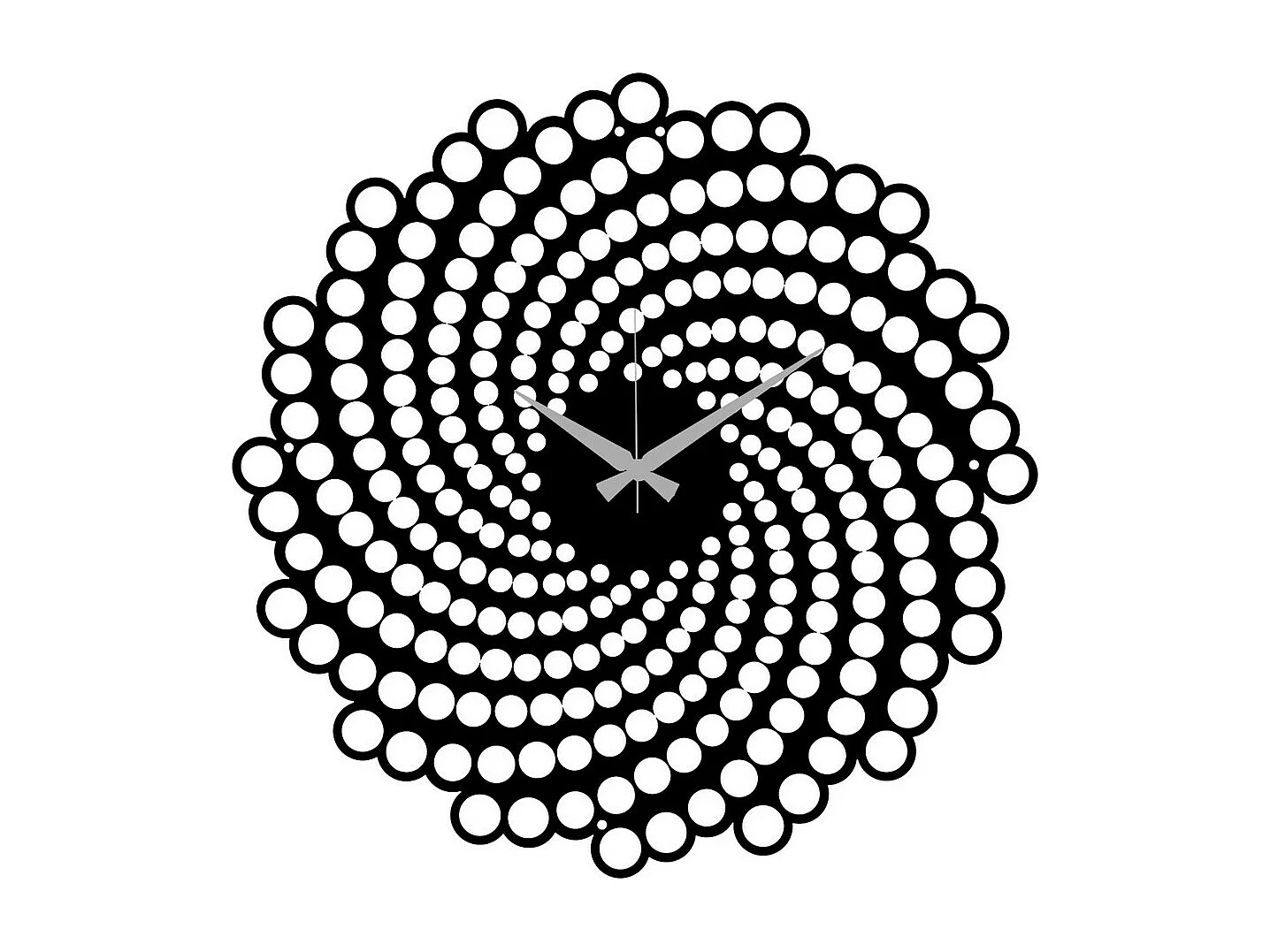 Zegar ścienny Geometryczny 17, Czarny, 50x0,15x50 cm, EPIKASA