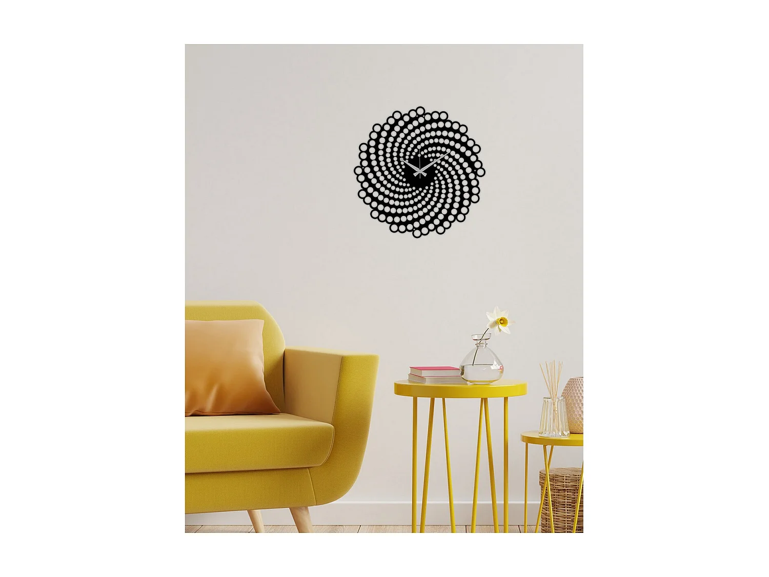 Zegar ścienny Geometryczny 17, Czarny, 50x0,15x50 cm, EPIKASA