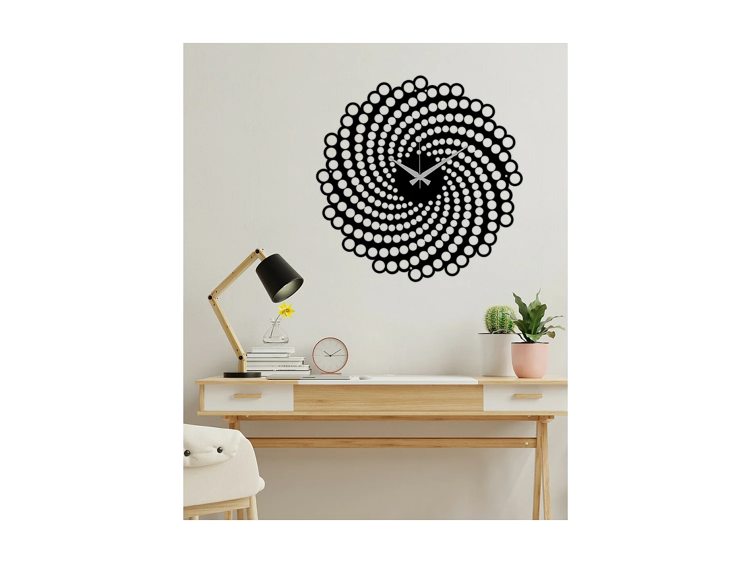 Zegar ścienny Geometryczny 17, Czarny, 50x0,15x50 cm, EPIKASA