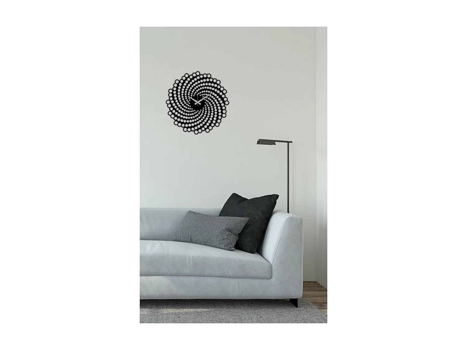 Zegar ścienny Geometryczny 17, Czarny, 50x0,15x50 cm, EPIKASA