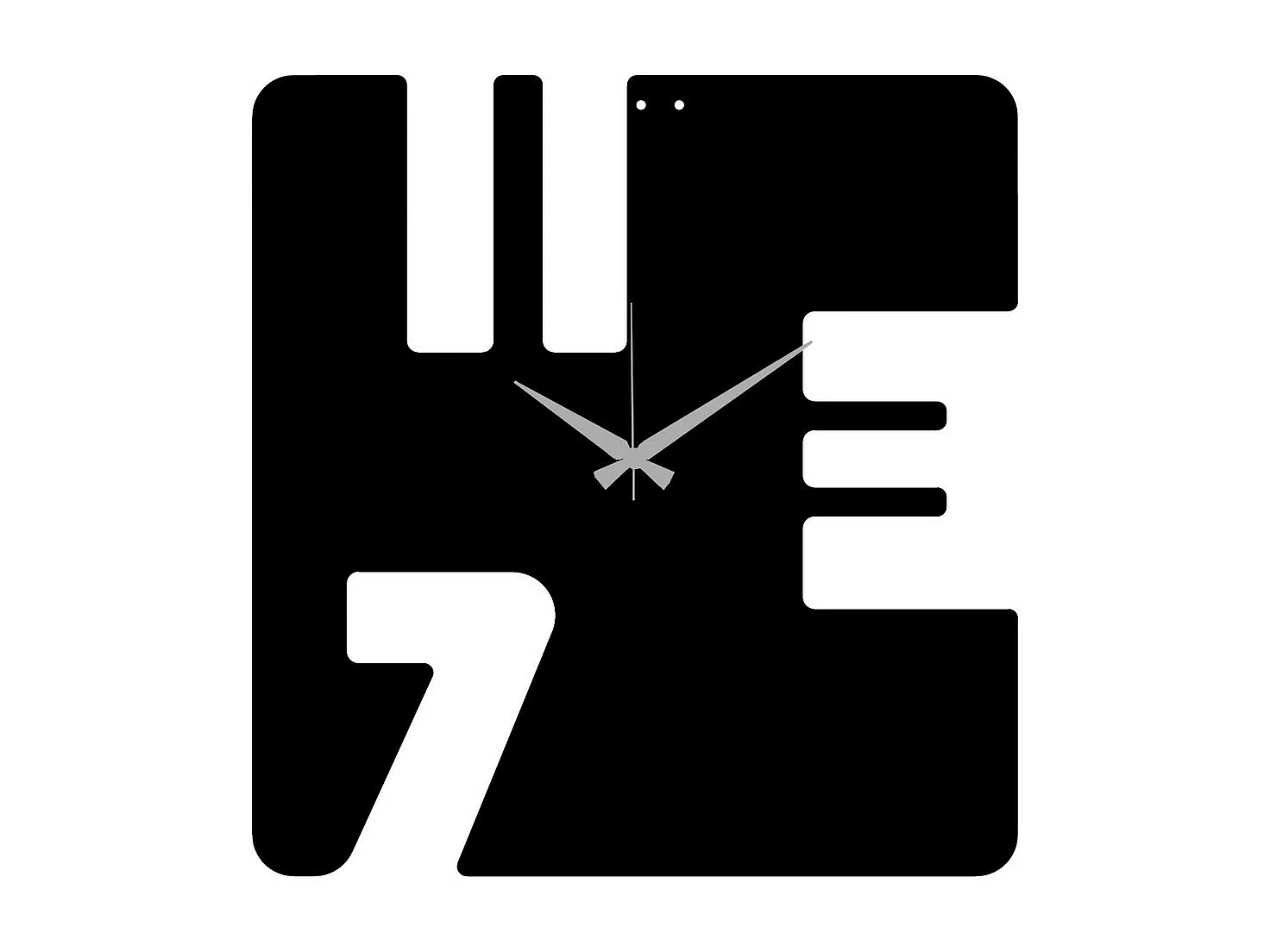 Zegar ścienny Liczby 12, Czarny, 50x0,15x52 cm, EPIKASA