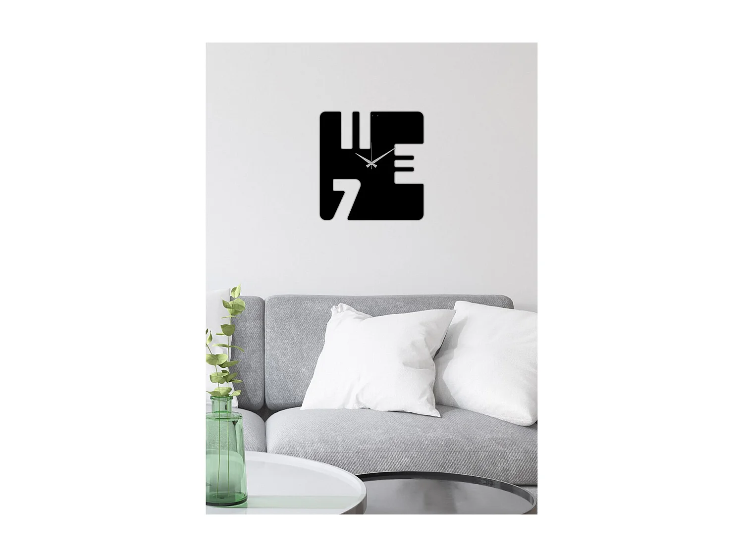 Zegar ścienny Liczby 12, Czarny, 50x0,15x52 cm, EPIKASA