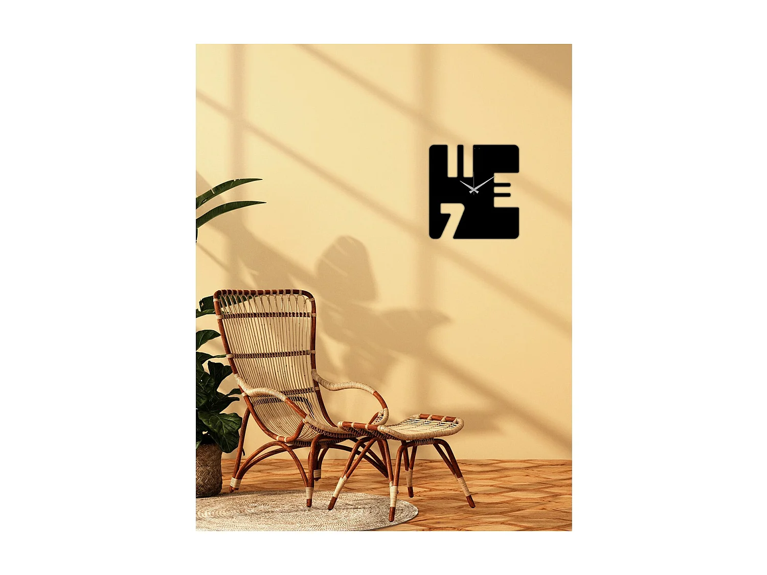 Zegar ścienny Liczby 12, Czarny, 50x0,15x52 cm, EPIKASA