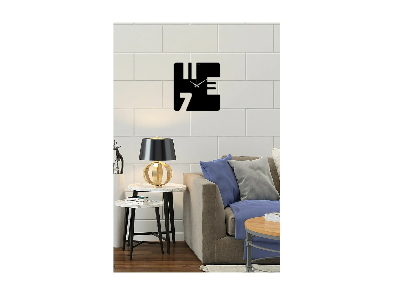 Zegar ścienny Liczby 12, Czarny, 50x0,15x52 cm, EPIKASA