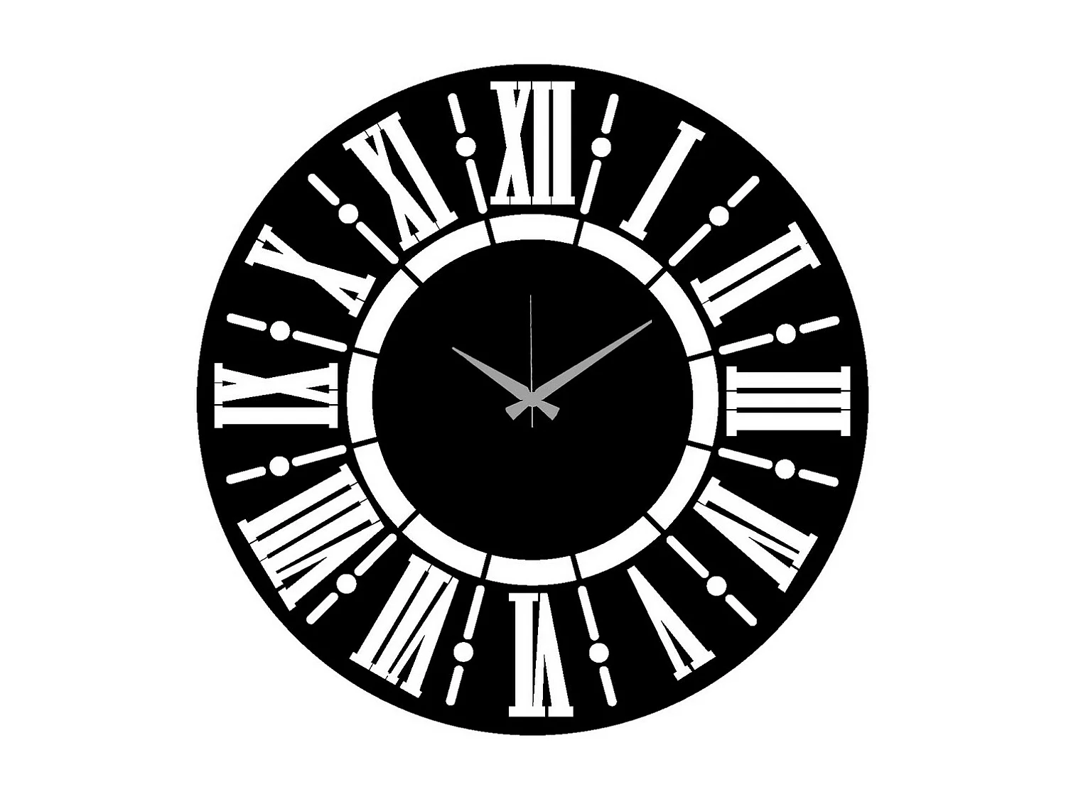 Reloj de Pared Números 40, Negro, 50x0,15x50 cm, EPIKASA