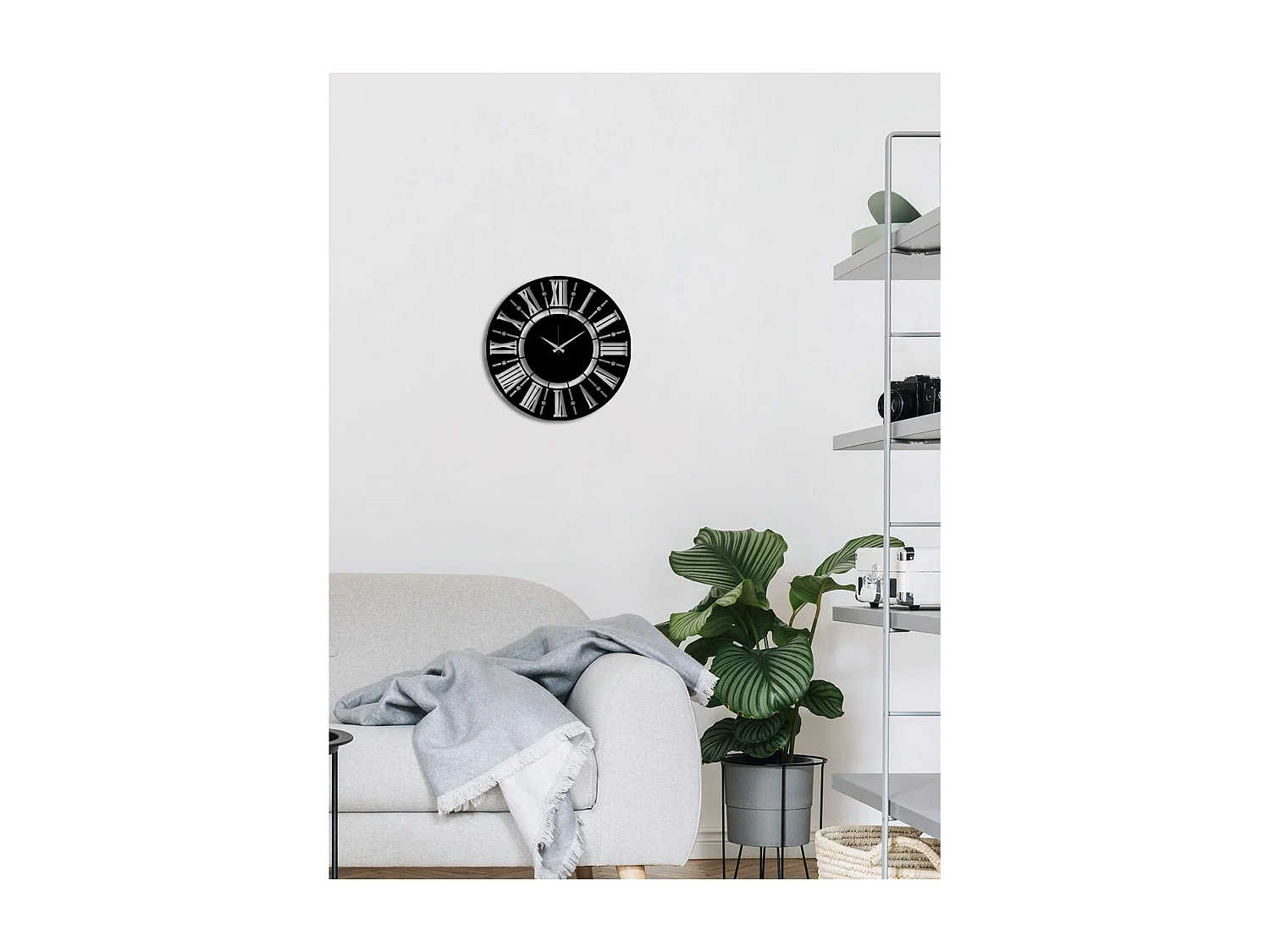 Reloj de Pared Números 40, Negro, 50x0,15x50 cm, EPIKASA