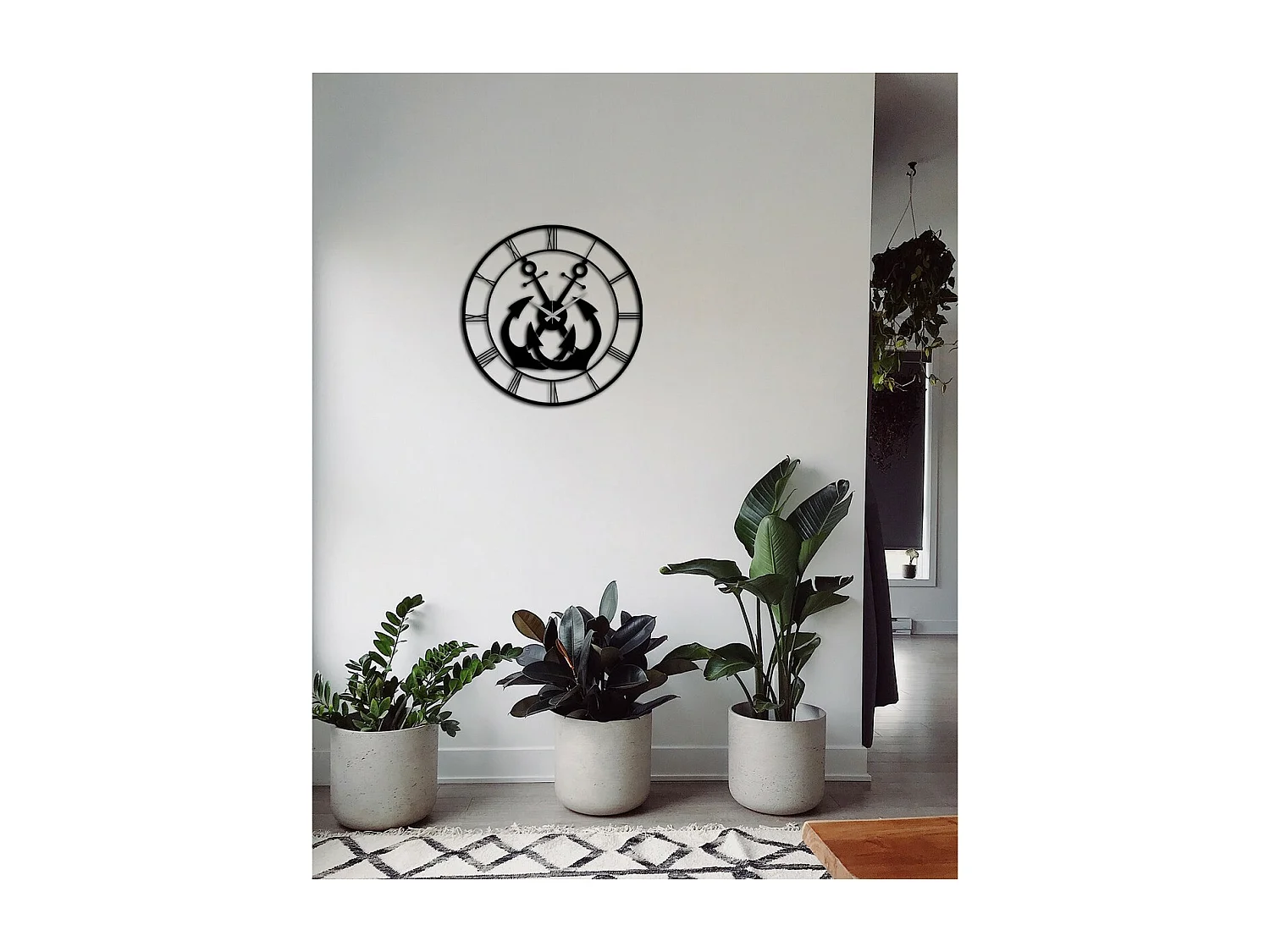 Zegar ścienny Kotwice, Czarny, 50x0,15x50 cm, EPIKASA