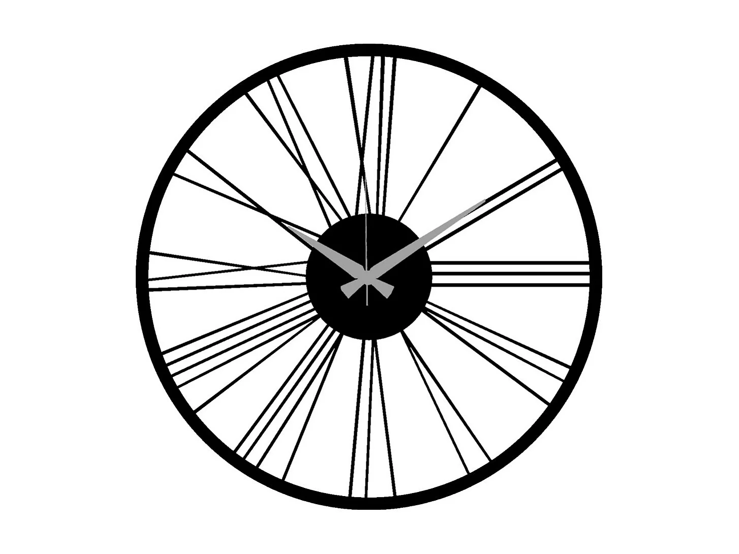 Horloge Murale Nombres romains 1, Noir, 40x0,15x40 cm cm, EPIKASA