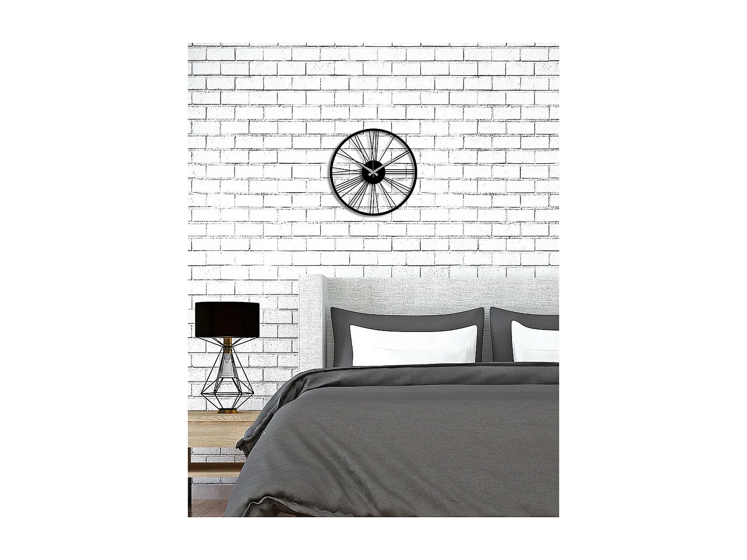 Horloge Murale Nombres romains 1, Noir, 40x0,15x40 cm cm, EPIKASA