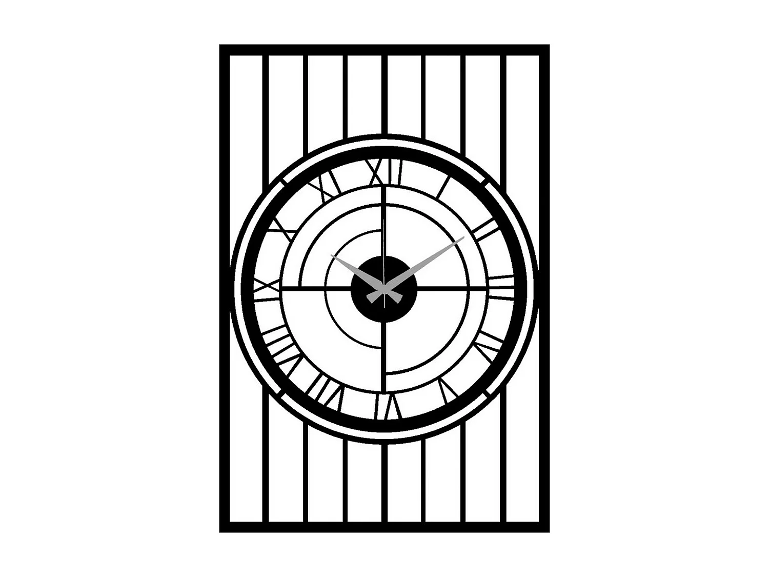 Horloge Murale Géométrique 59, Noir, 50x0,15x74 cm, EPIKASA