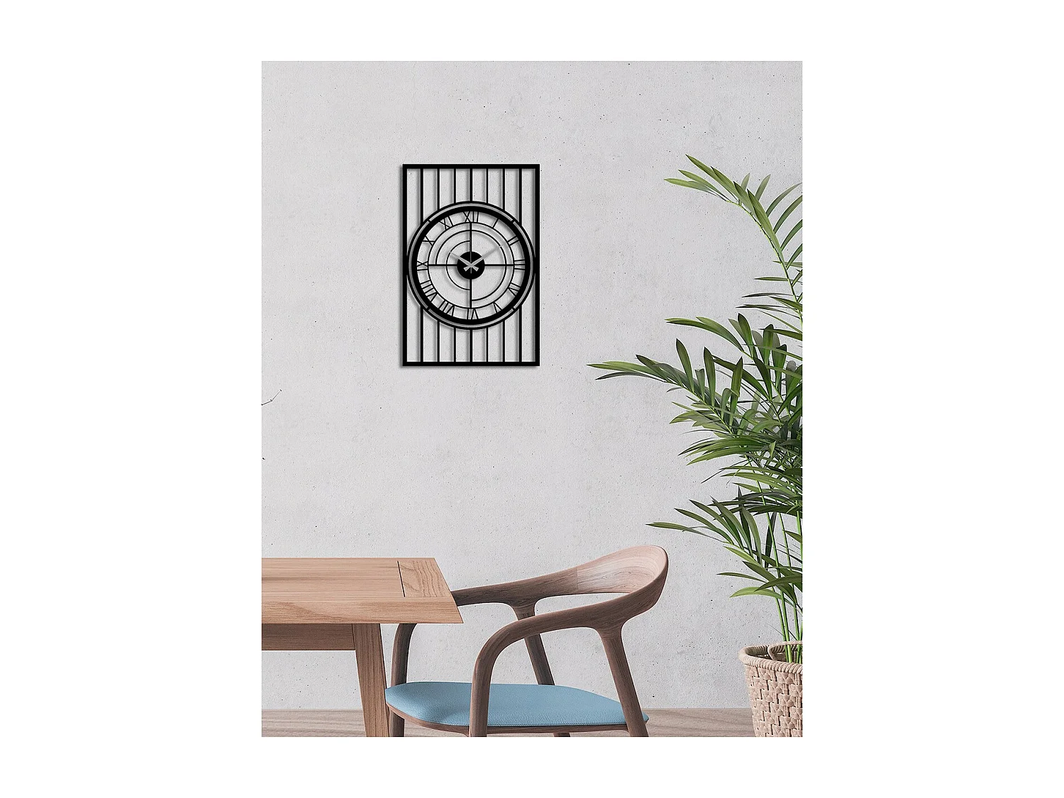 Horloge Murale Géométrique 59, Noir, 50x0,15x74 cm, EPIKASA
