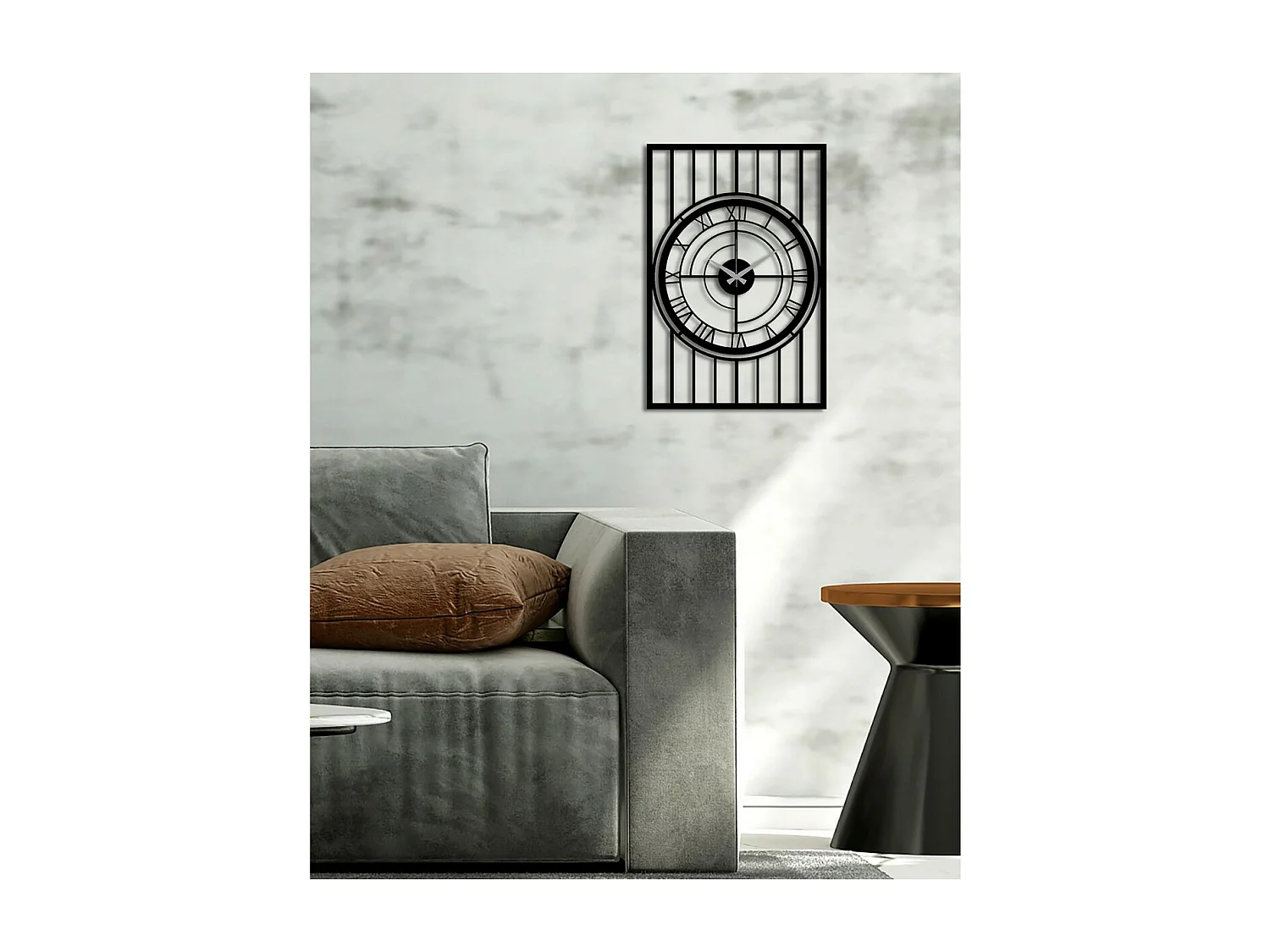 Horloge Murale Géométrique 59, Noir, 50x0,15x74 cm, EPIKASA