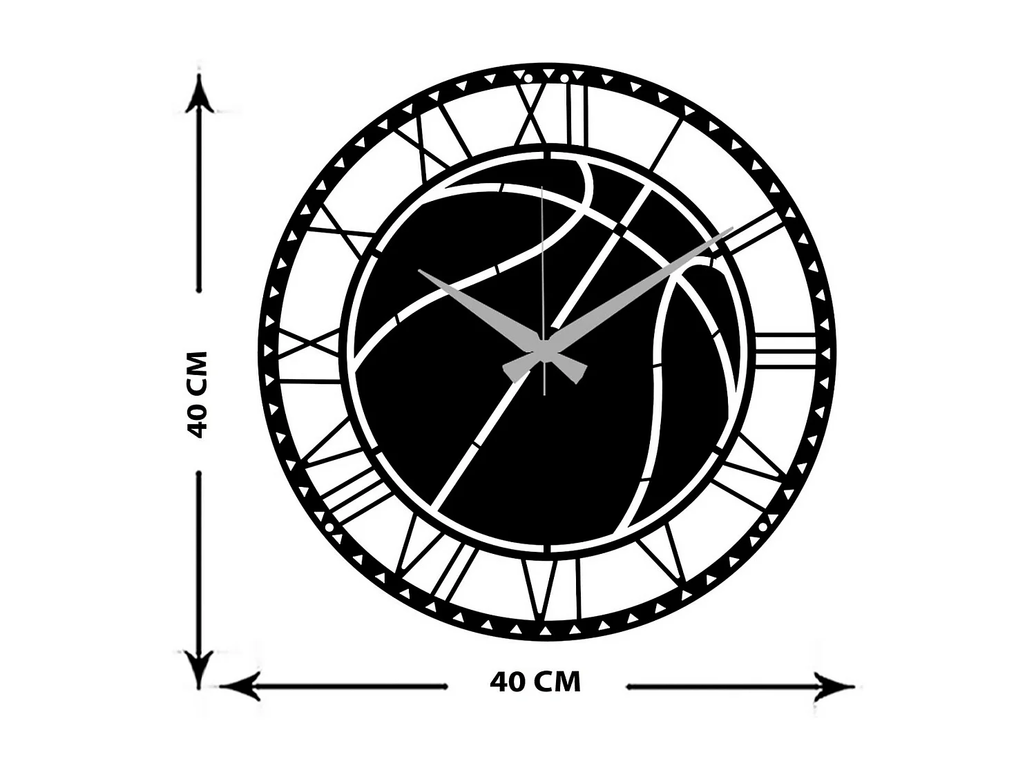 Zegar ścienny Koszykówka, Czarny, 40x0,15x40 cm cm, EPIKASA