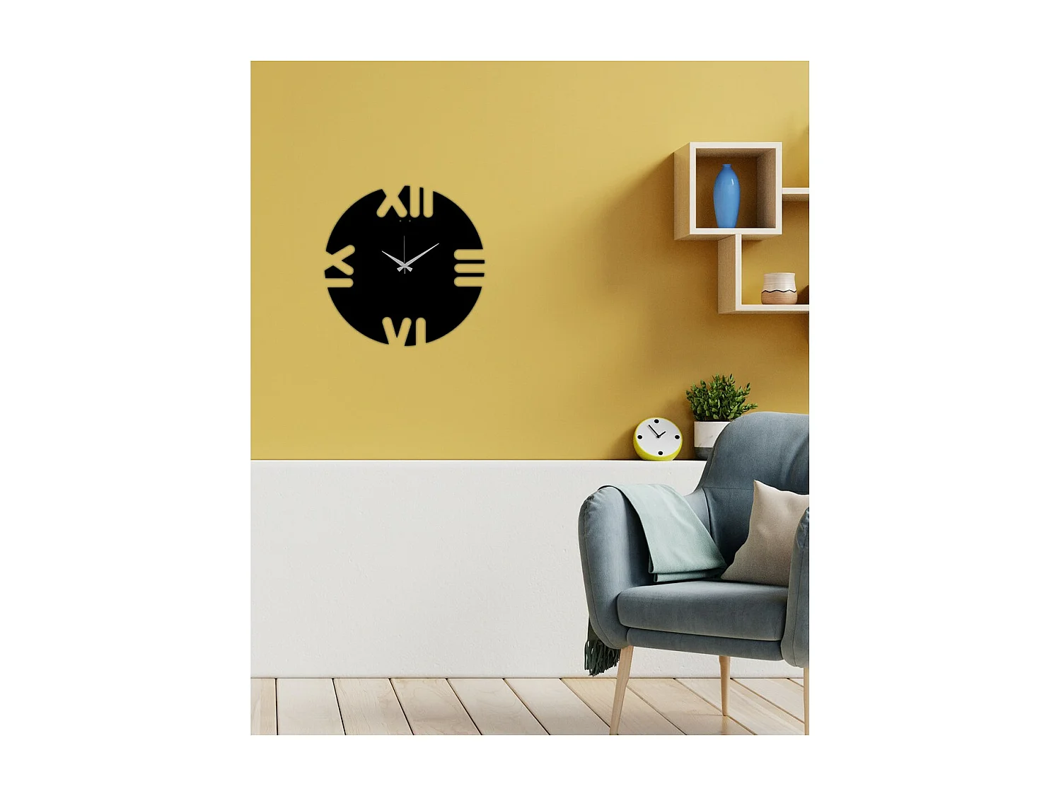Horloge Murale Nombres 10, Noir, 42x0,15x42 cm, EPIKASA